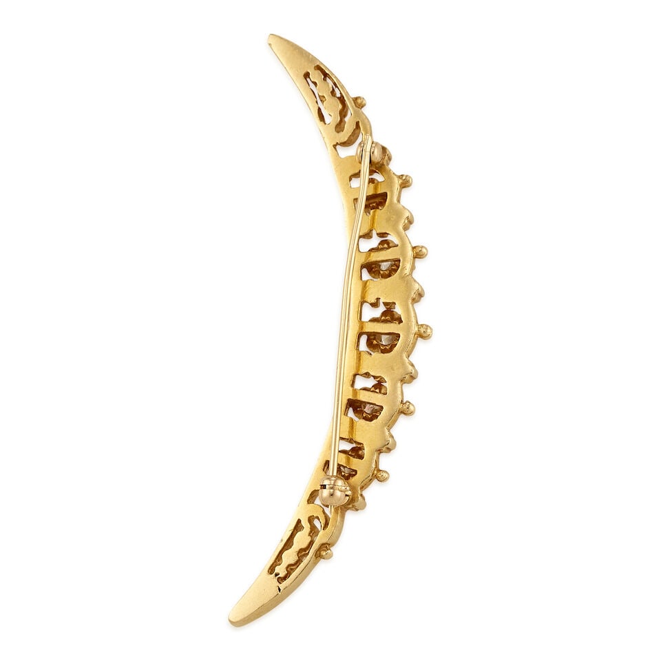 14K GOLD AND DIAMOND BROOCH - 2