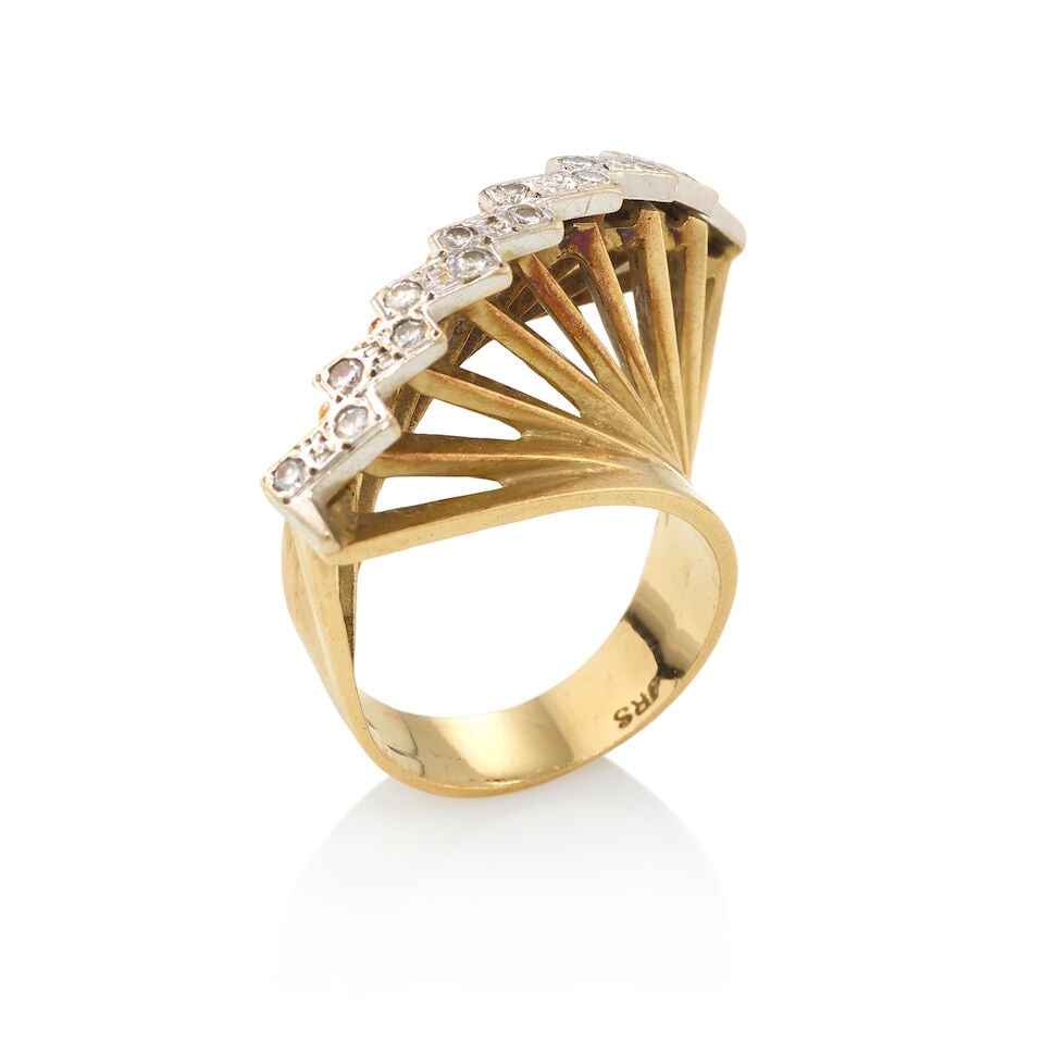 14K GOLD AND DIAMOND RING - 2