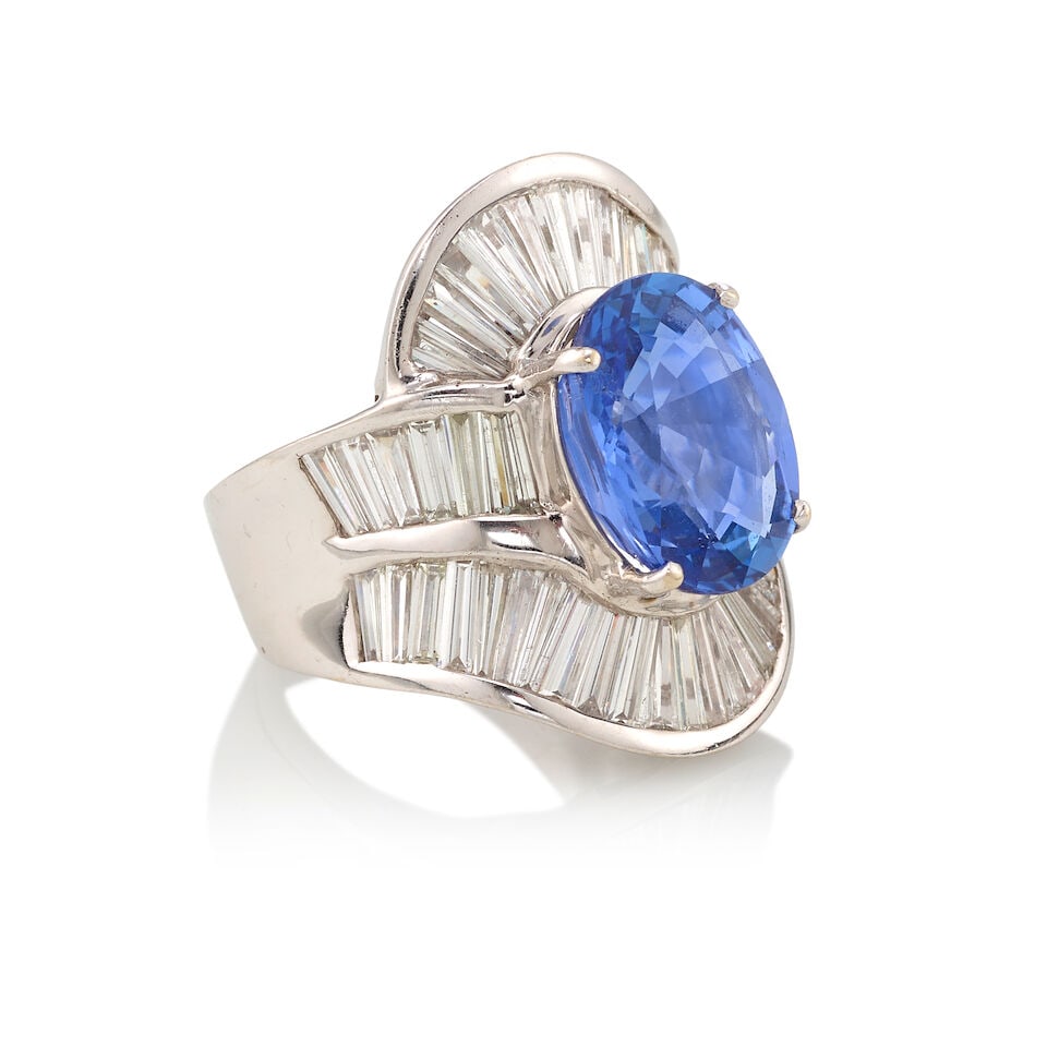 18K GOLD, BERYLLIUM DIFFUSED SAPPHIRE, AND DIAMOND RING WITH GIA REPORT - 2