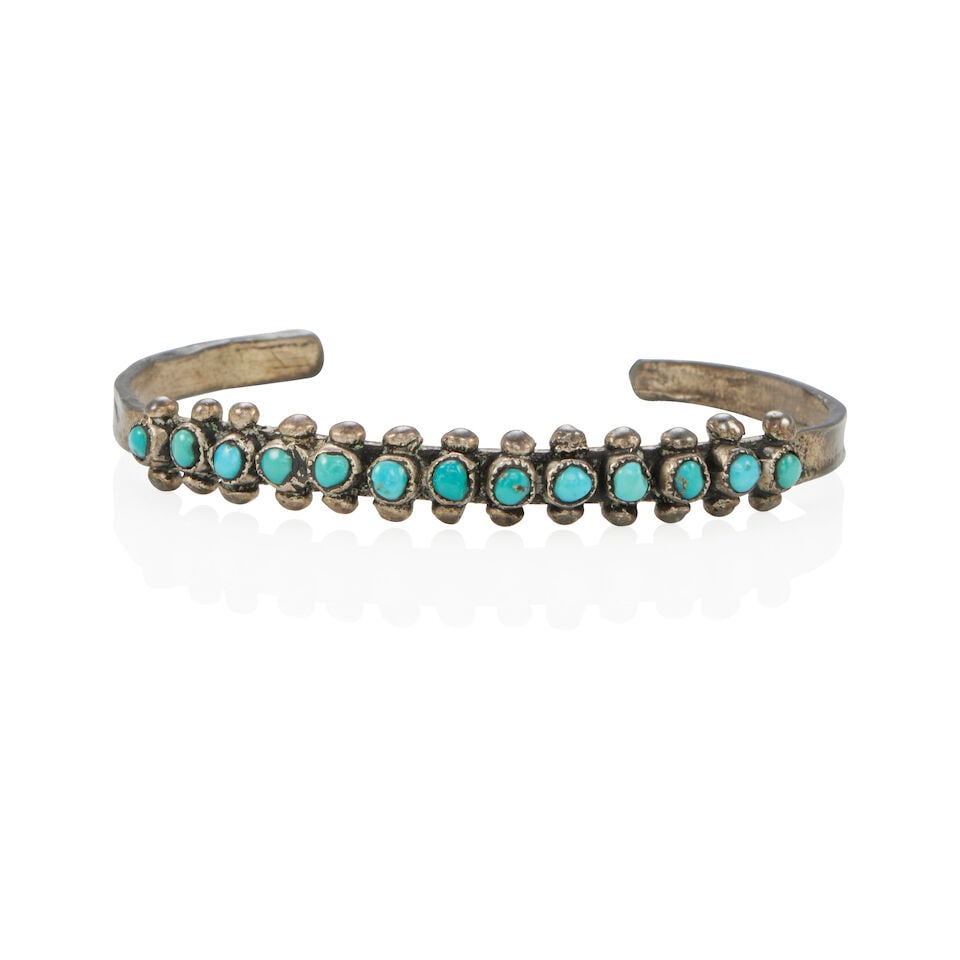 STERLING SILVER AND TURQUOISE CUFF BRACELET - 2