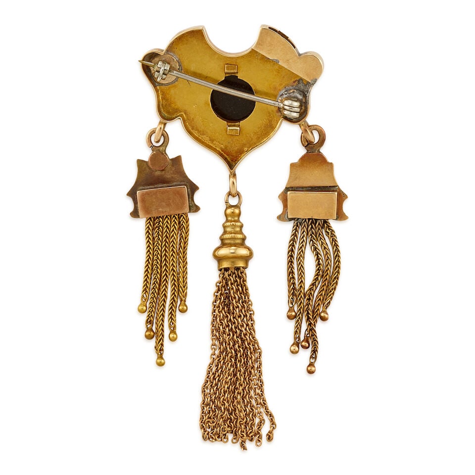 ANTIQUE GOLD AND CAMEO BROOCH - 2