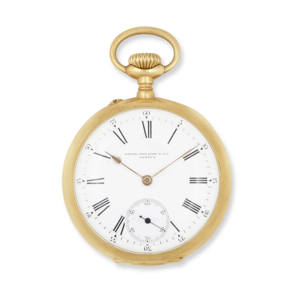 Patek Philippe. A very fine 18K gold keyless wind open face pocket watch Patek Philippe. Belle m... (1 of 1)