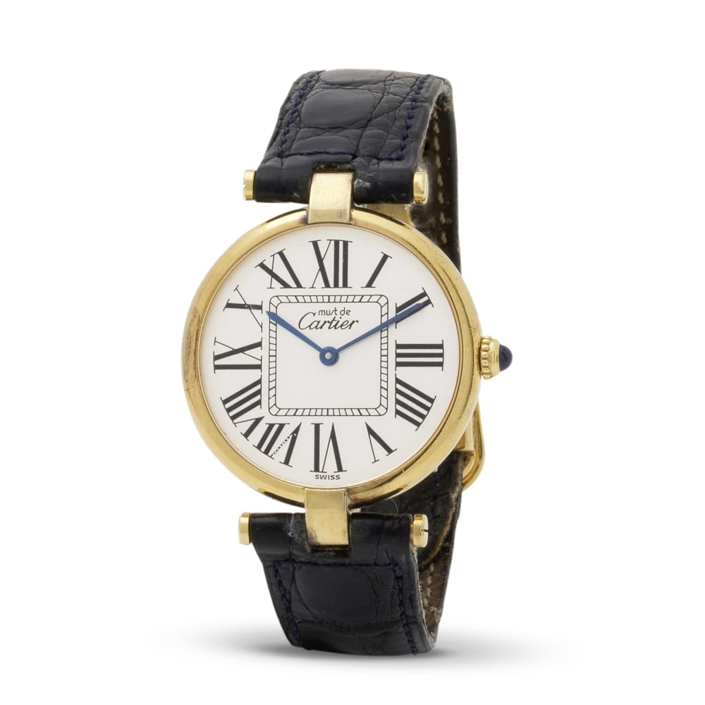 Cartier. A fine gilded silver quartz wristwatch Cartier. Belle montre bracelet en vermeil mouvem... (1 of 1)