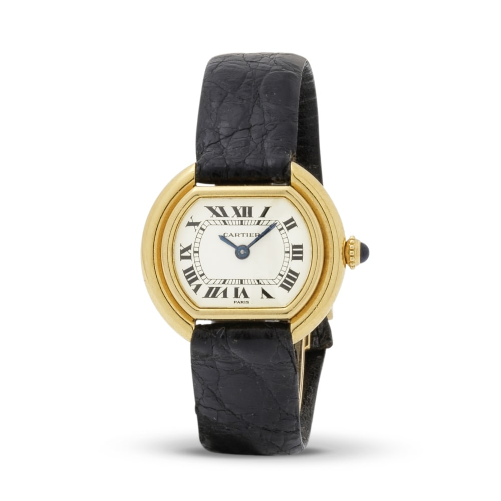 Cartier. A lady's 18K gold manual wind wristwatch Cartier. Montre bracelet de dame en or jaune 1... (1 of 1)