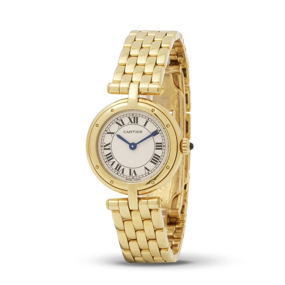 Cartier. A lady's 18K gold quartz bracelet watch Cartier. Montre bracelet de dame en or jaune 18... (1 of 1)
