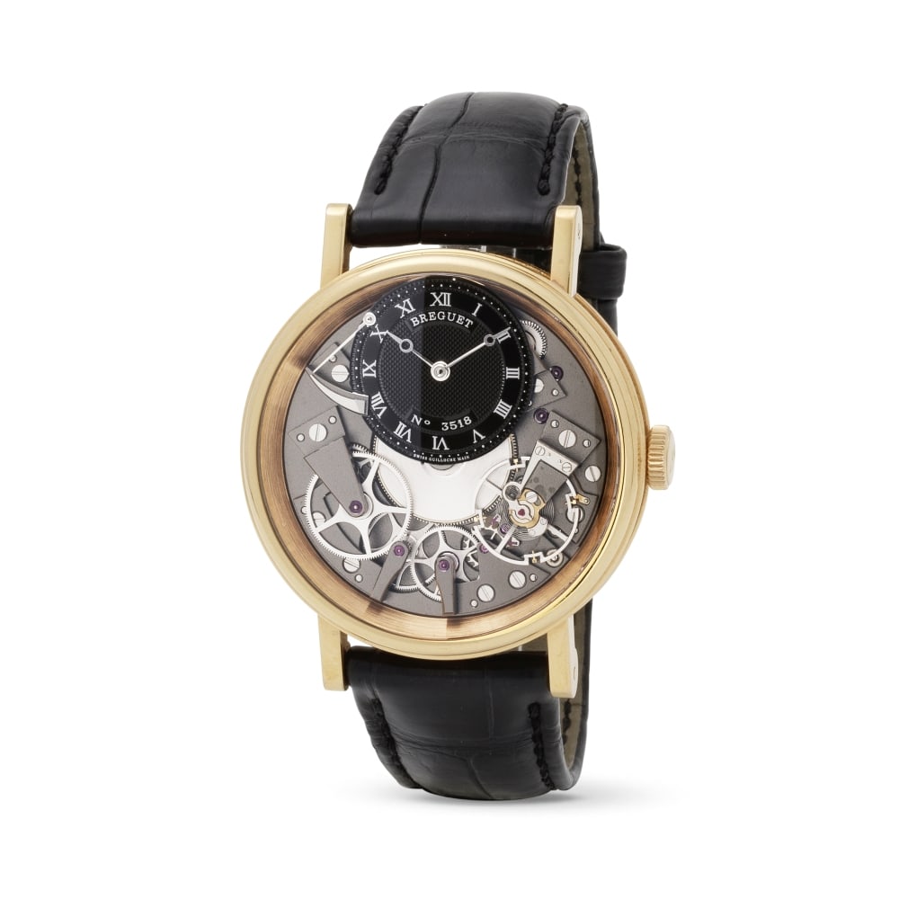 Breguet. A fine and large 18K rose gold manual wind openwork wristwatch with power reserve indic...: Breguet. A fine and large 18K rose gold manual wind openwork wristwatch with power reserve indication Breguet. Belle et imposante montre bracelet en or rose 18K (750) avec cadran ajouré et ré