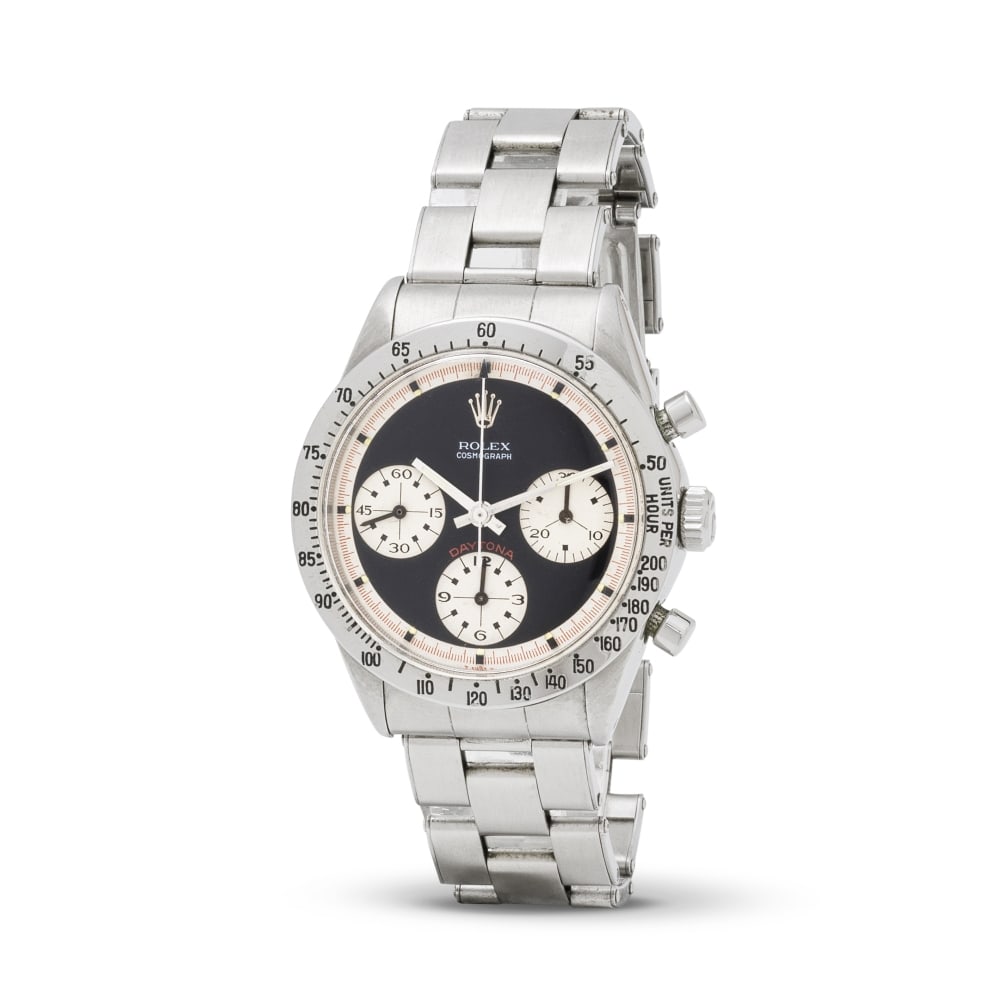 Rolex. A fine and rare stainless steel manual wind chronograph bracelet watch with exotic 'Paul ... (1 of 1)