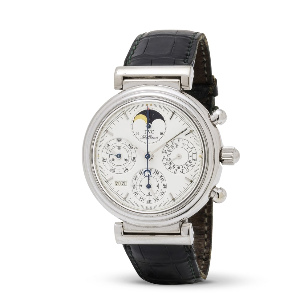 IWC. A fine and important 18K white gold automatic perpetual calendar chronograph wristwatch wit... (1 of 1)