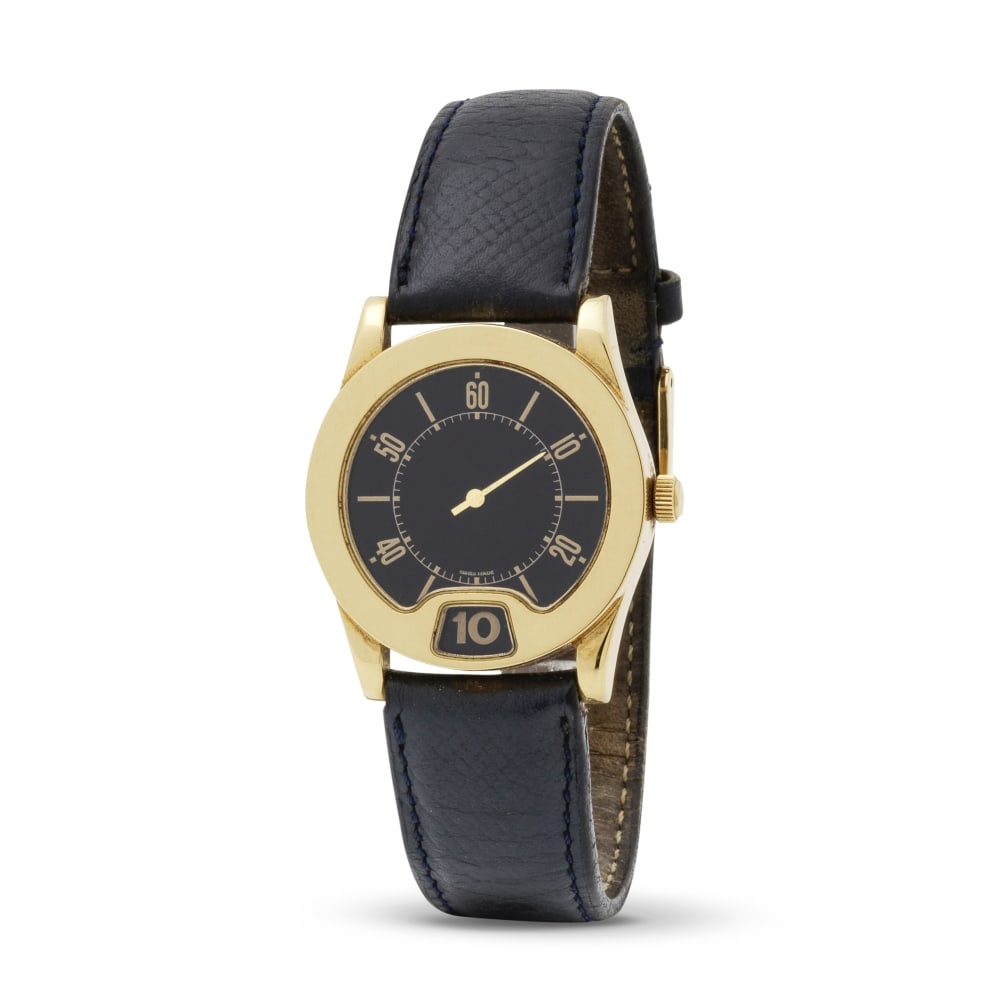 Gianni Bulgari. A rare 18K gold quartz jump hour wristwatch Gianni Bulgari. Rare montre bracele... (1 of 1)