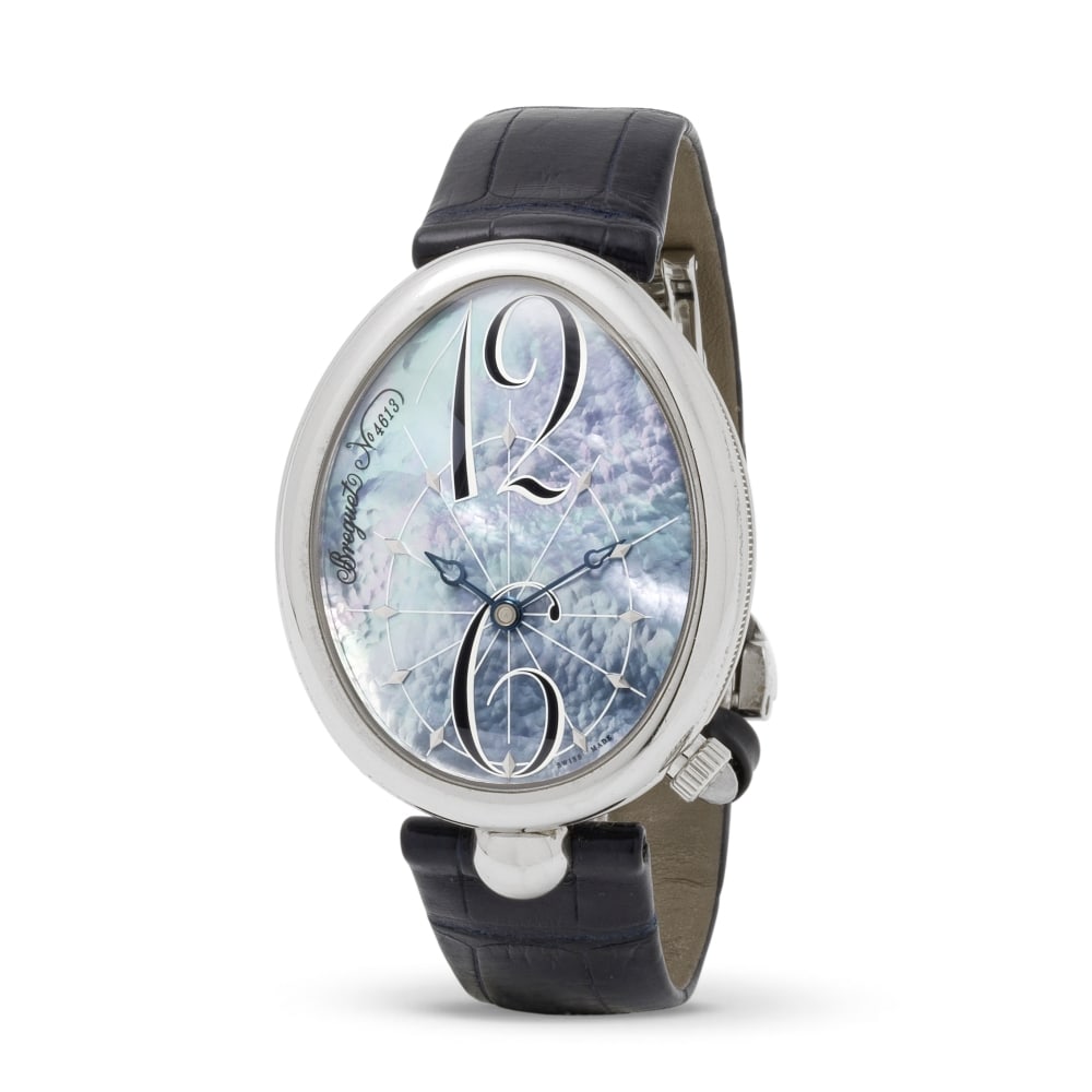 Breguet. A stainless steel automatic wristwatch with mother of pearl dialBreguet. Montre bracele... (1 of 1)