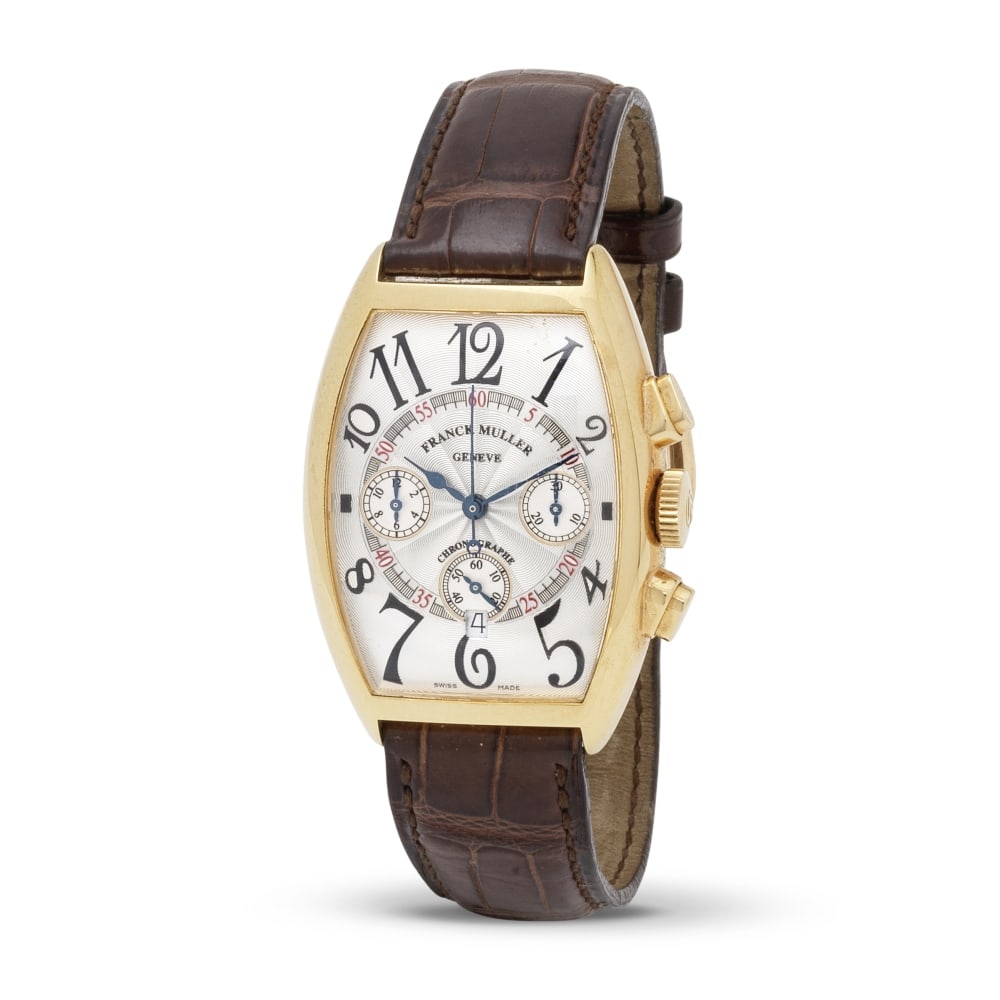 Franck Muller. An 18K gold automatic calendar chronograph wristwatch Franck Muller. Chronographe... (1 of 1)