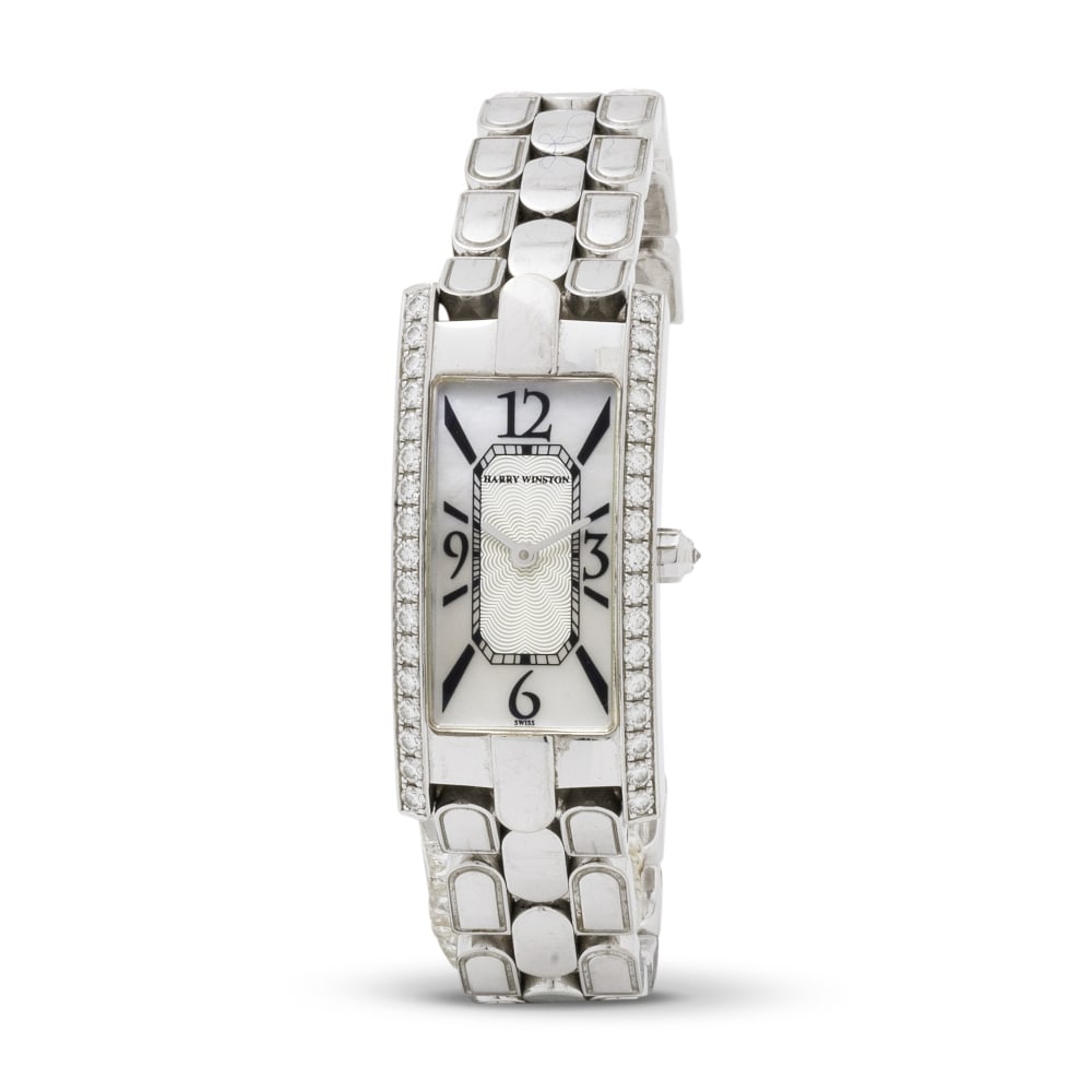 Harry Winston. A lady's 18K white gold diamond set quartz bracelet watch Harry Winston. Montre d... (1 of 1)