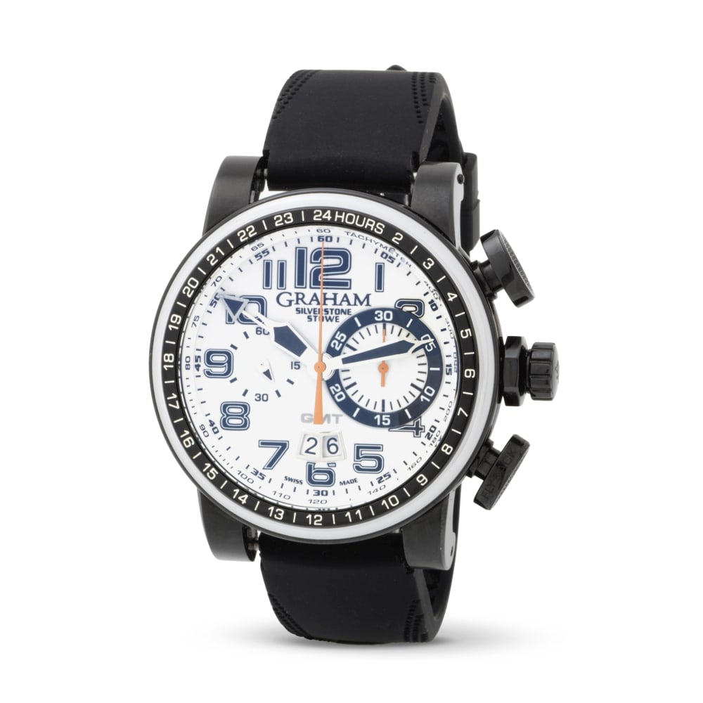 Graham. A stainless steel black coated automatic flyback chronograph wristwatch Graham. Chronogr... (1 of 1)