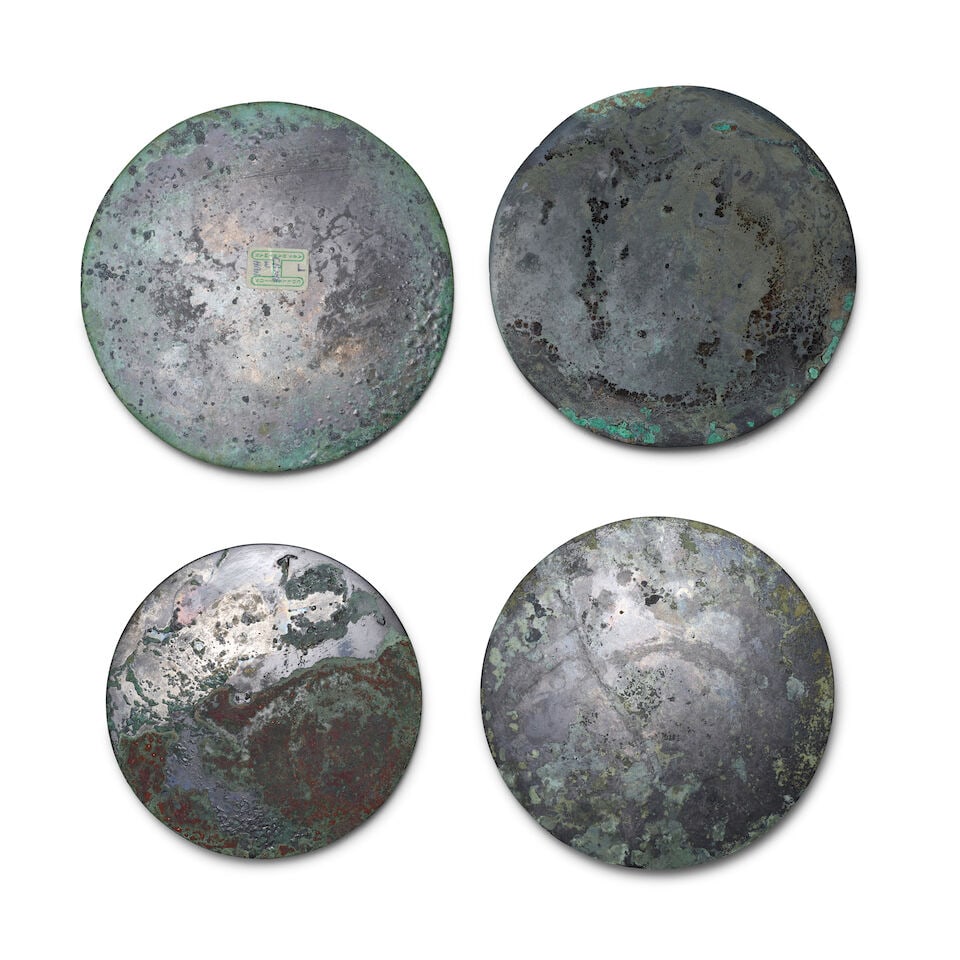 FOUR BRONZE MIRRORS Han Dynasty The 'dragon' mirror Tang style, 20th century (4) - 2
