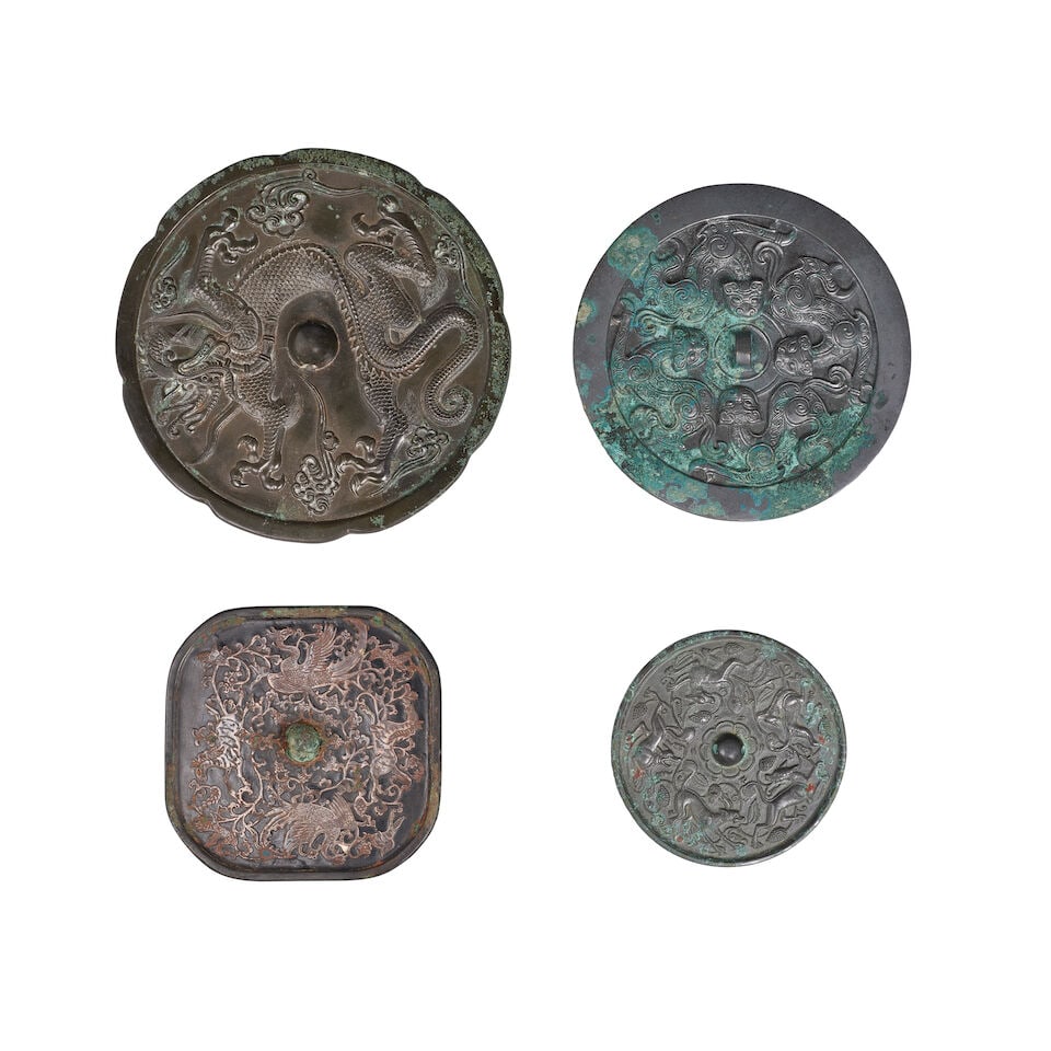 FOUR BRONZE MIRRORS Han style and Tang style, 20th century (4) (1 of 1)