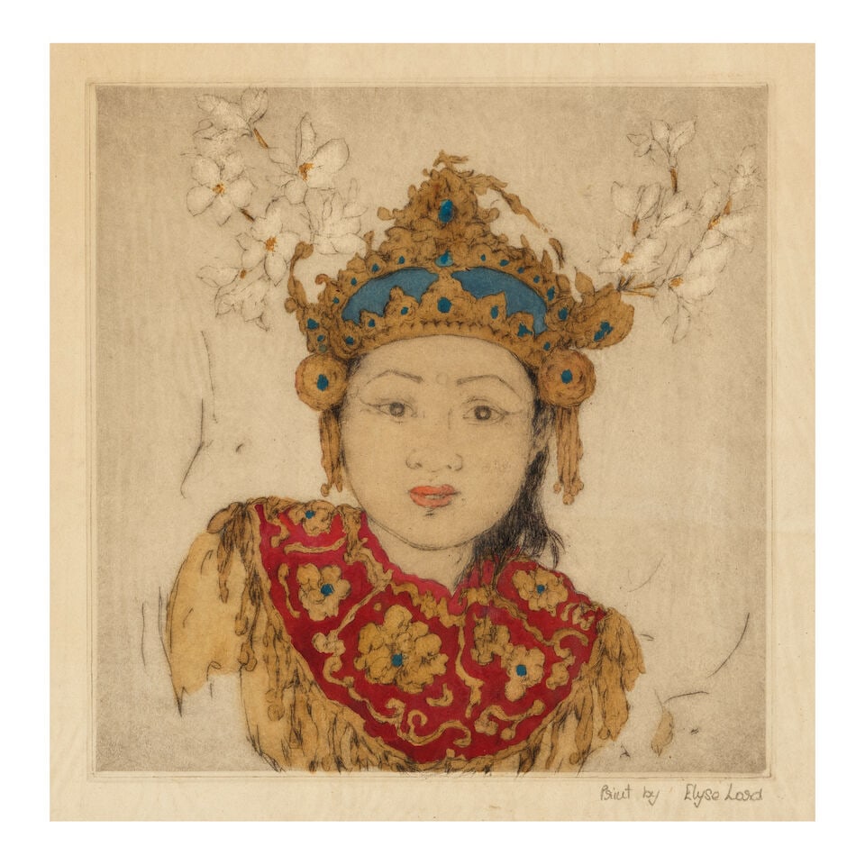EIGHT SOUTH-ASIAN SUBJECT HAND-COLORED PRINTS Elyse Ashe Lord (1900-1971) (8, framed) - 3