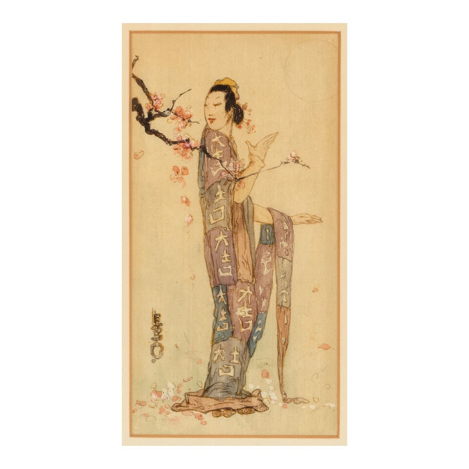 NINE JAPANESE SUBJECT HAND-COLORED PRINTS Elyse Ashe Lord (1900-1971) (9, framed) - 2
