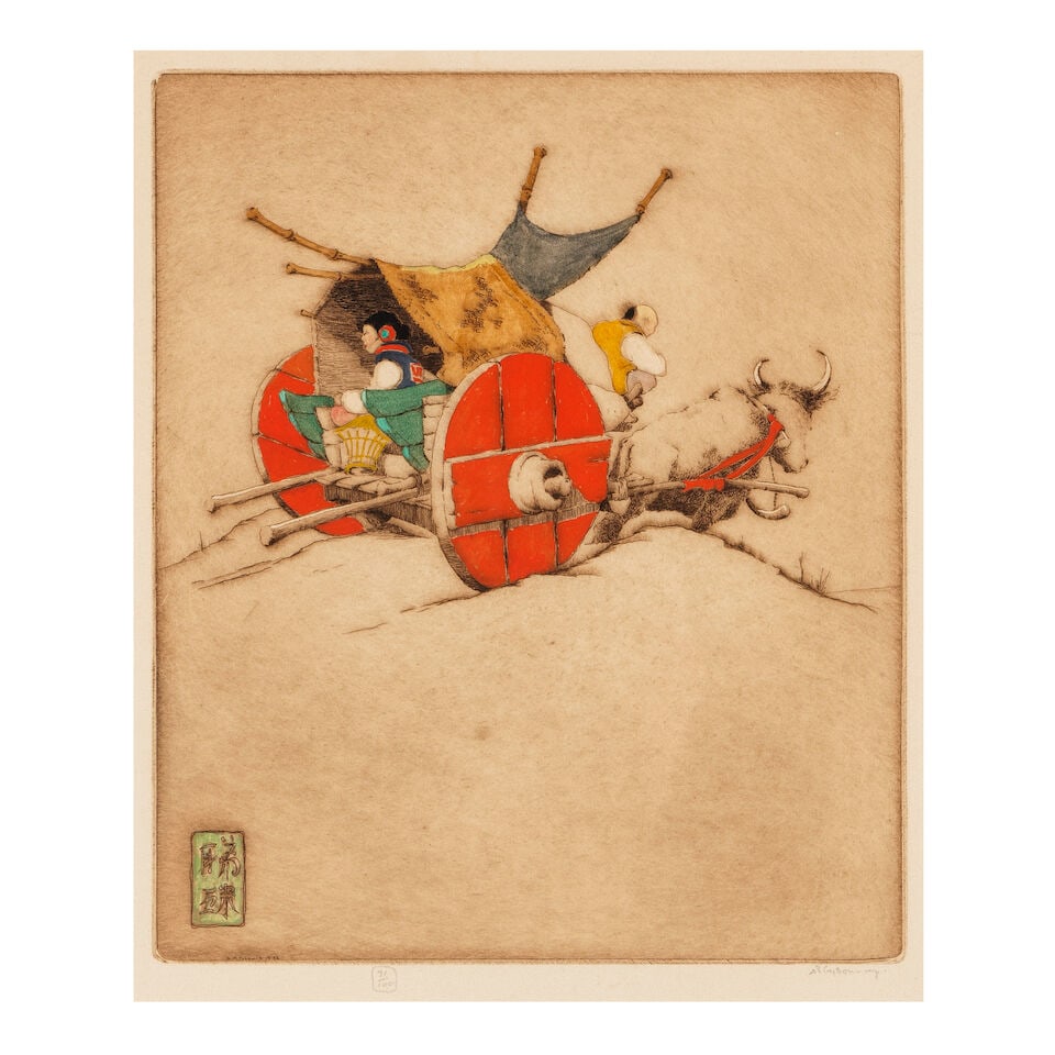 NINE CHINESE AND ASIAN SUBJECT HAND-COLORED PRINTS Elyse Ashe Lord (1900-1971) (9, framed) - 4