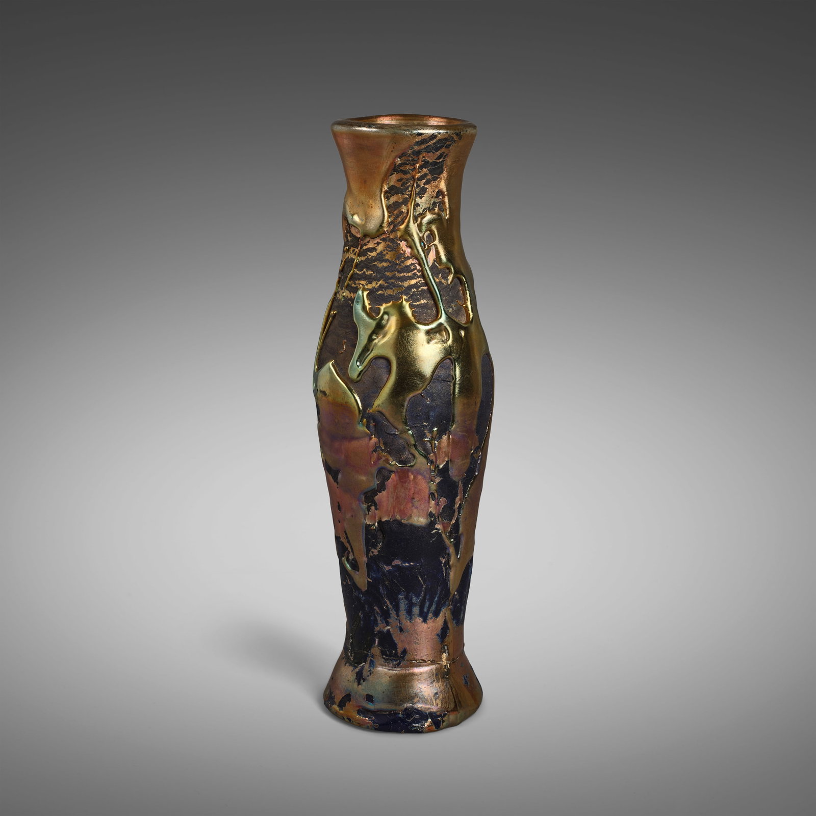TIFFANY STUDIOS (1899-1930) Monumental 'Lava' Vasecirca 1916applied Favrile glass, engraved 'L.C... (1 of 1)