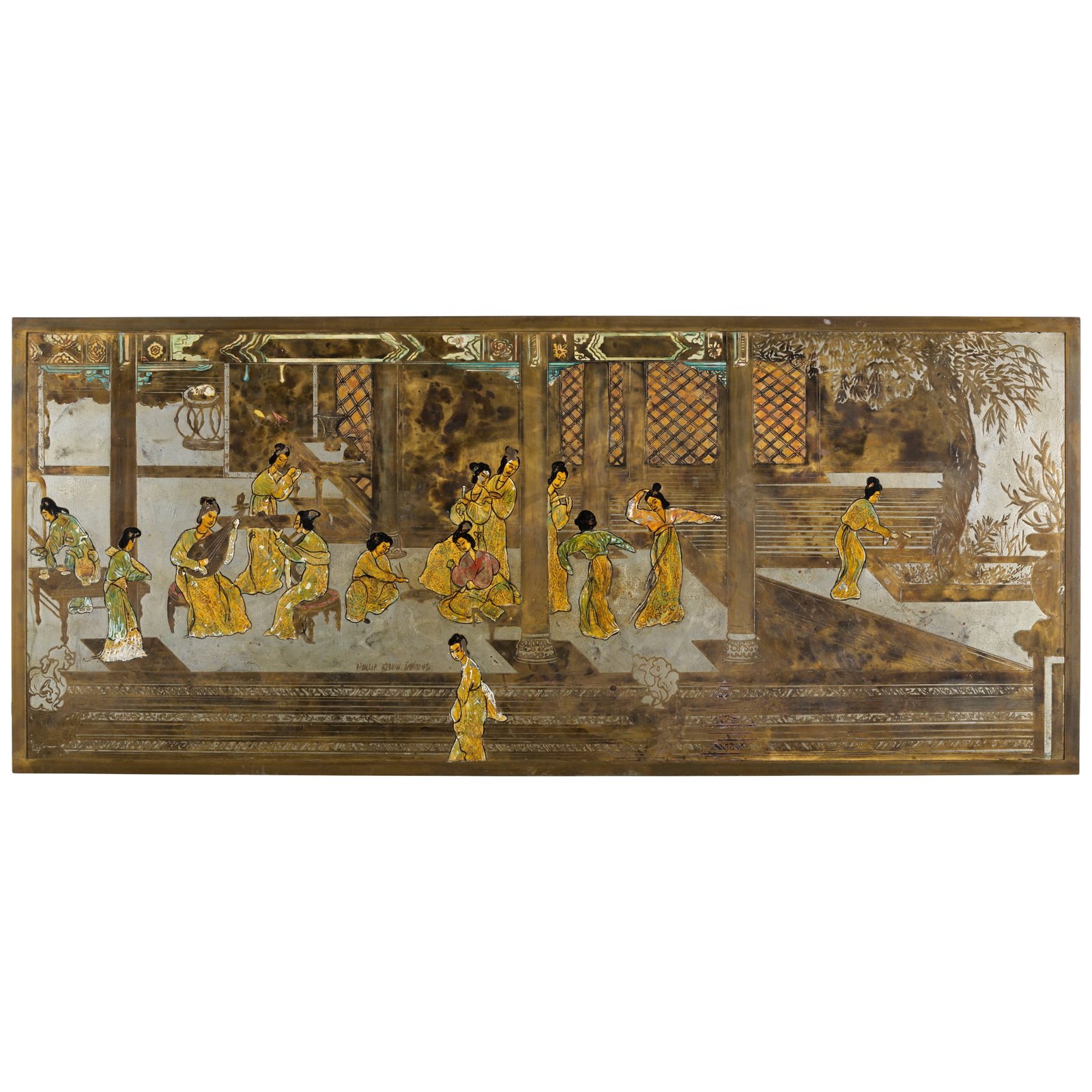 PHILIP (1907-1987) AND KELVIN LAVERNE (1937-2025) 'Chin Ying' Tabletop Panelcirca 1960patinated ... (1 of 1)