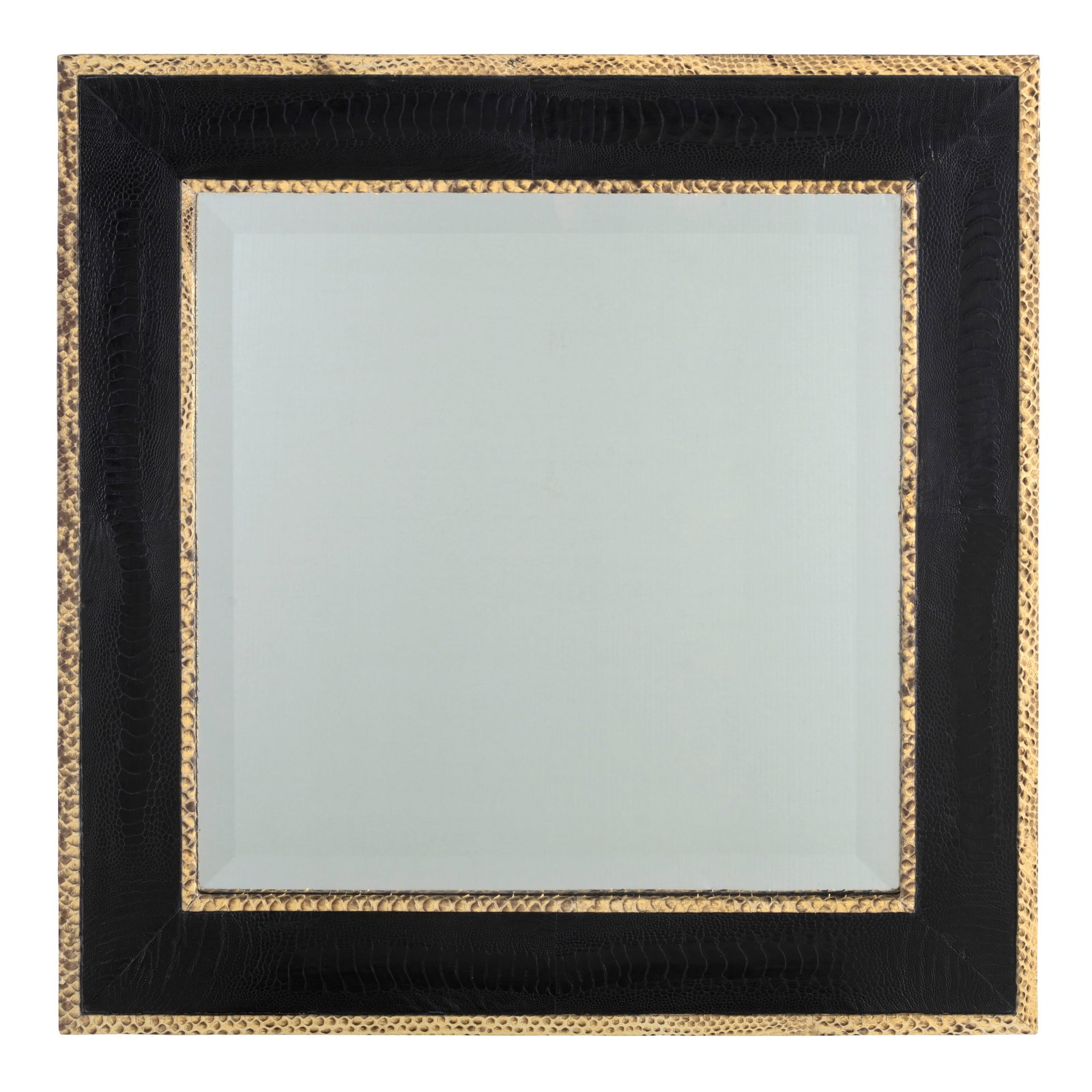 KARL SPRINGER (1931-1991) Small Wall Mirrorcirca 1980for Karl Springer Ltd., black lizard, pytho... (1 of 1)
