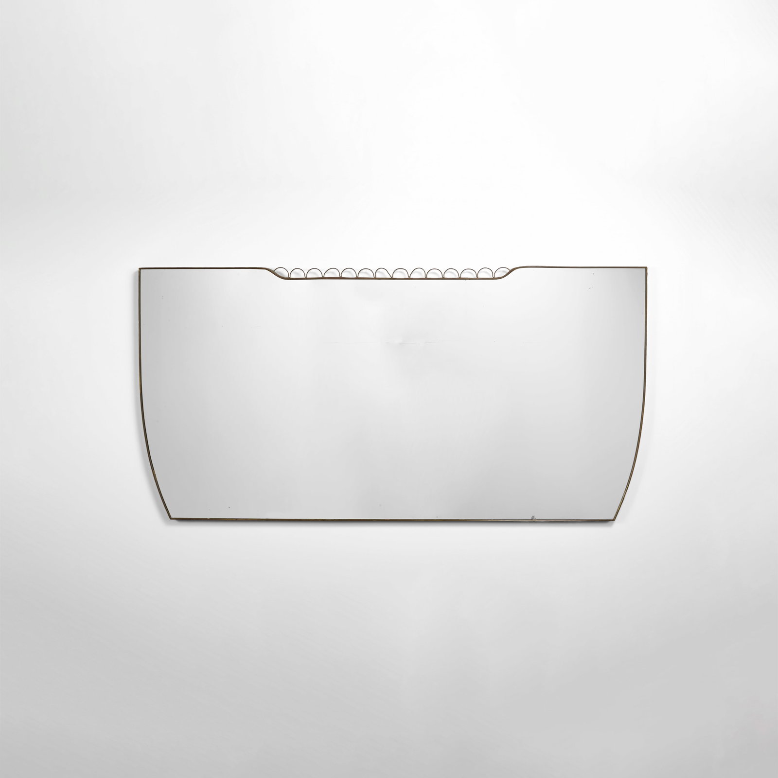 OSVALDO BORSANI (1911-1985); ATTRIBUTED TO Large Wall Mirrorcirca 1940tinted mirror plate, brass... (1 of 1)