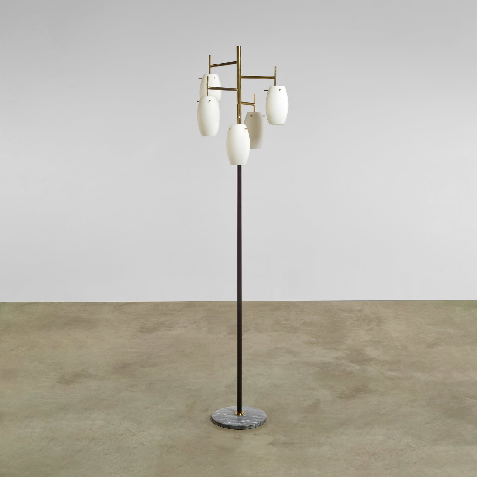 ANGELO LELII (1911-1979) Floor Lampcirca 1956for Arredoluce, polished marble, brass, enameled st... (1 of 1)