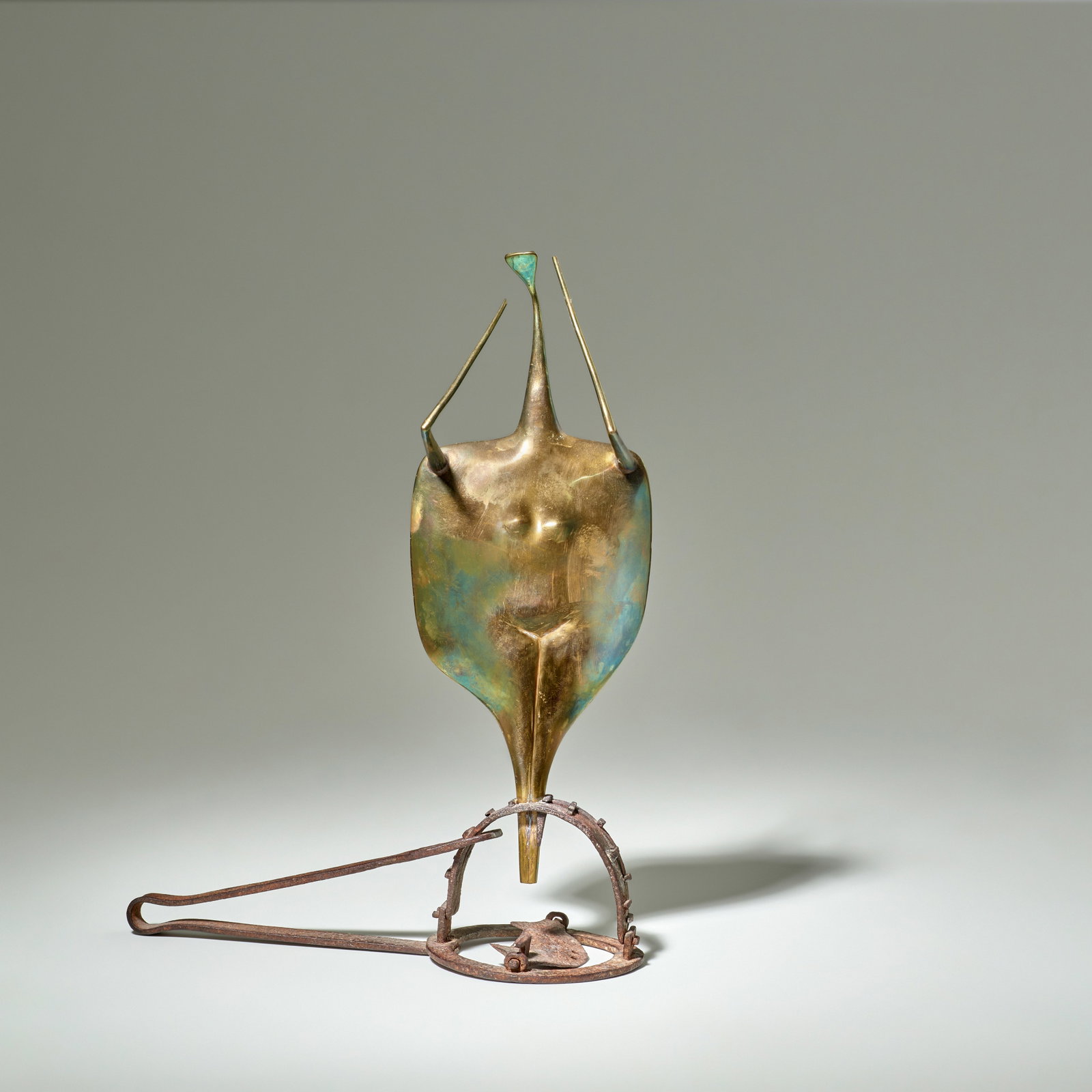 PHILIPPE HIQUILY (1925-2013) Untitled1975hammered brass, iron, engraved 'Hiquily 1/1 75'he... (1 of 1)