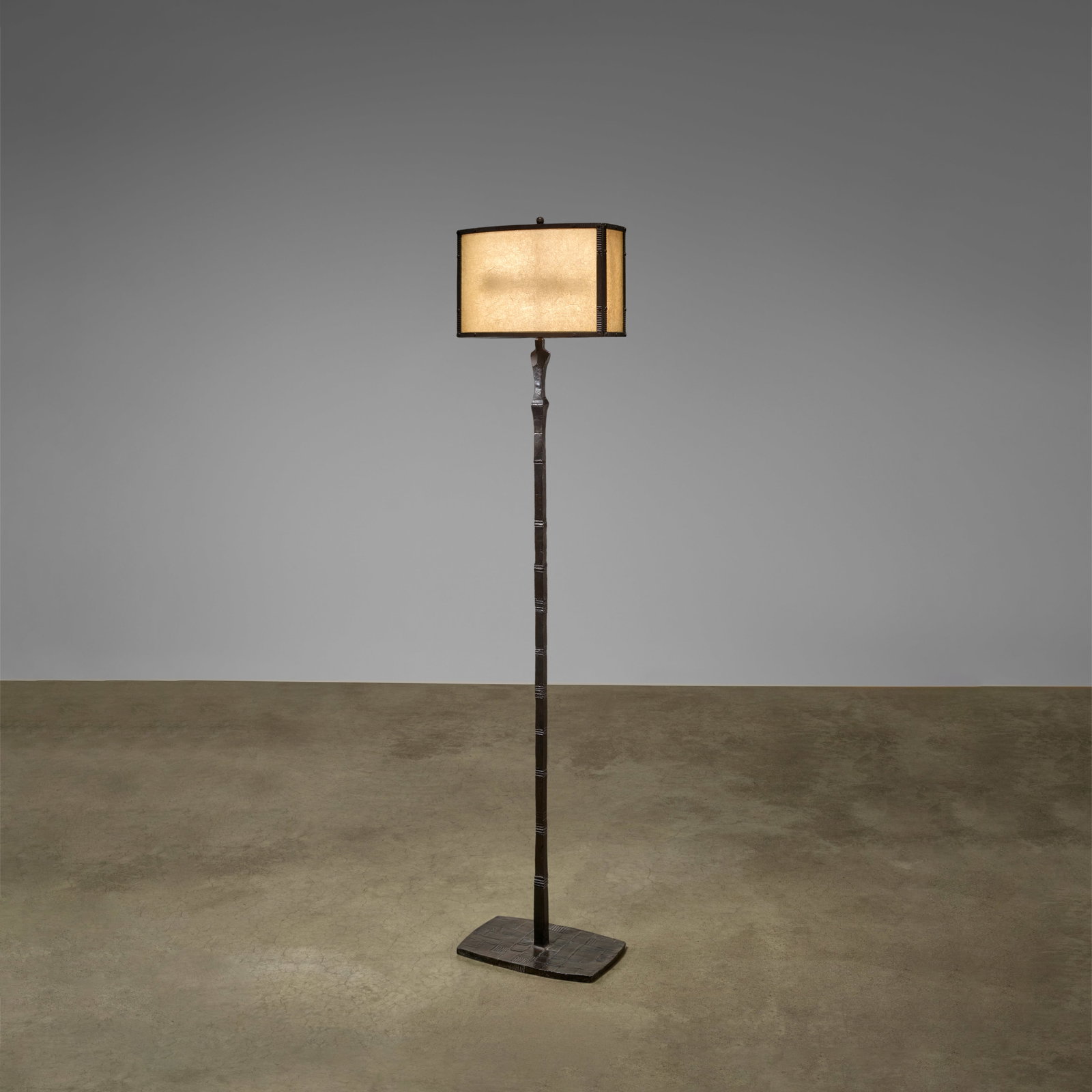 INGRID DONAT (BORN 1957) 'Lampadaire Buste Homme' 2007patinated bronze, parchment, stained oak, ... (1 of 1)