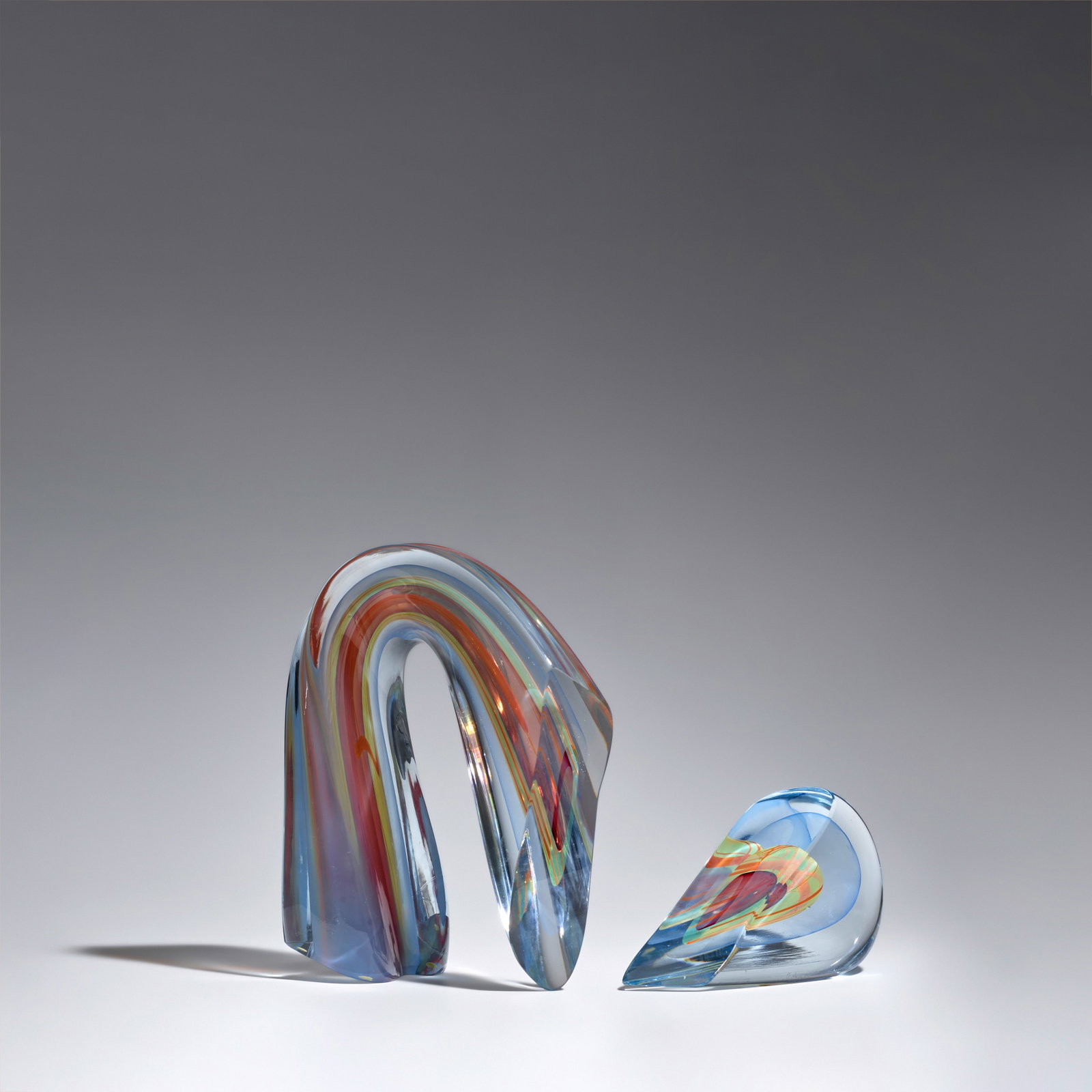 HARVEY LITTLETON (1922-2013) 'Sliced Descending Form'1983cased, hot-worked, cut, and polished gl... (1 of 1)