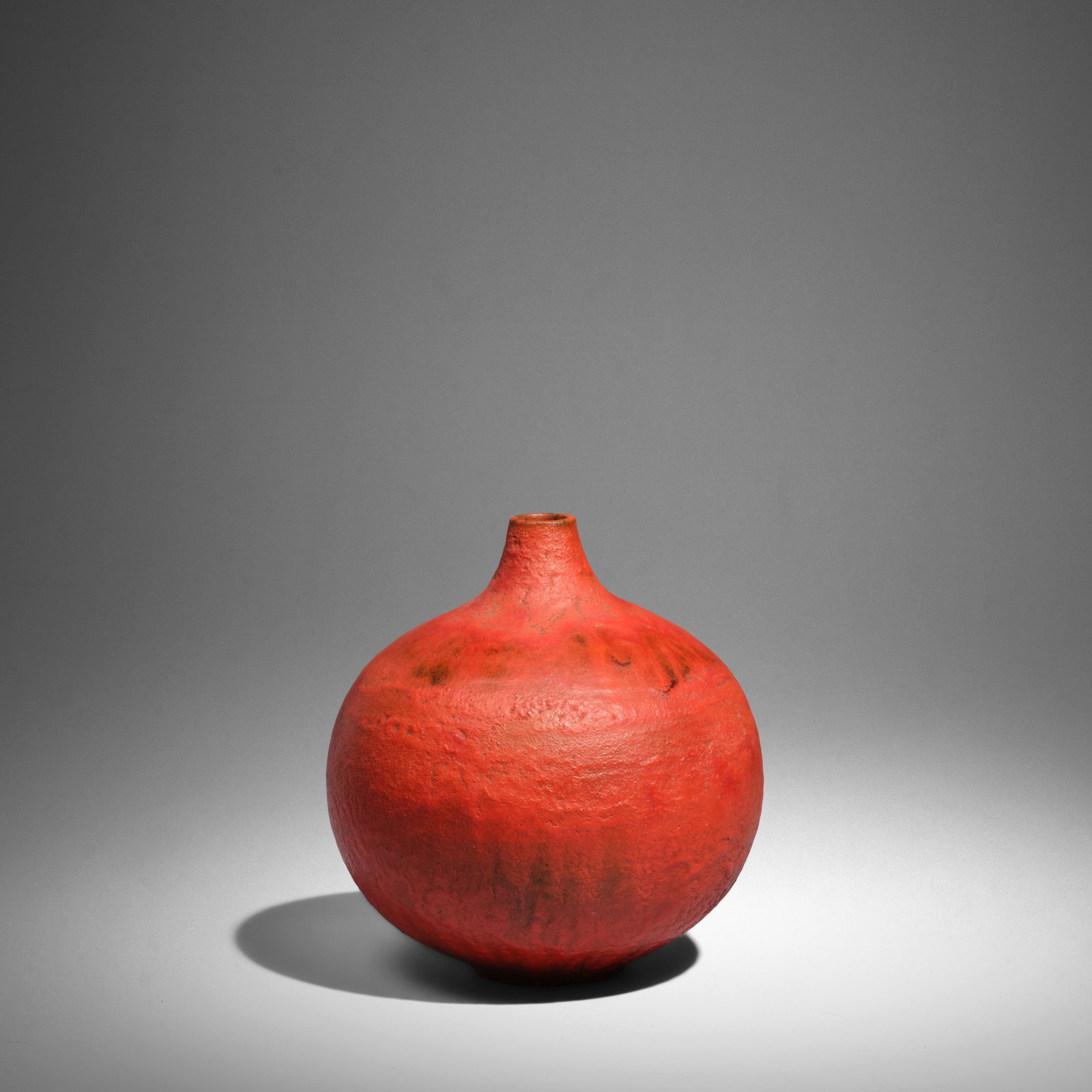 GERTRUD (1908-1971) AND OTTO NATZLER (1908-2007) Spherical Vessel1961glazed earthenware, signed ...: GERTRUD (1908-1971) AND OTTO NATZLER (1908-2007) Spherical Vessel 1961 glazed earthenware, signed 'NATZLER' on underside, with attached paper label numbered 'L693' and black glazed dot height 4 3/4in 