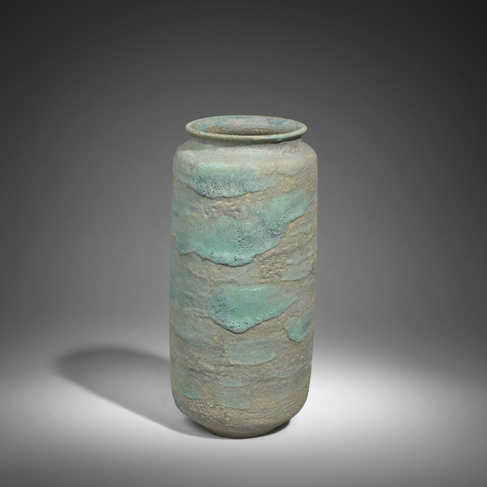 GERTRUD (1908-1971) AND OTTO NATZLER (1908-2007) Large Cylindrical Vase1960textured glazed earth... (1 of 1)