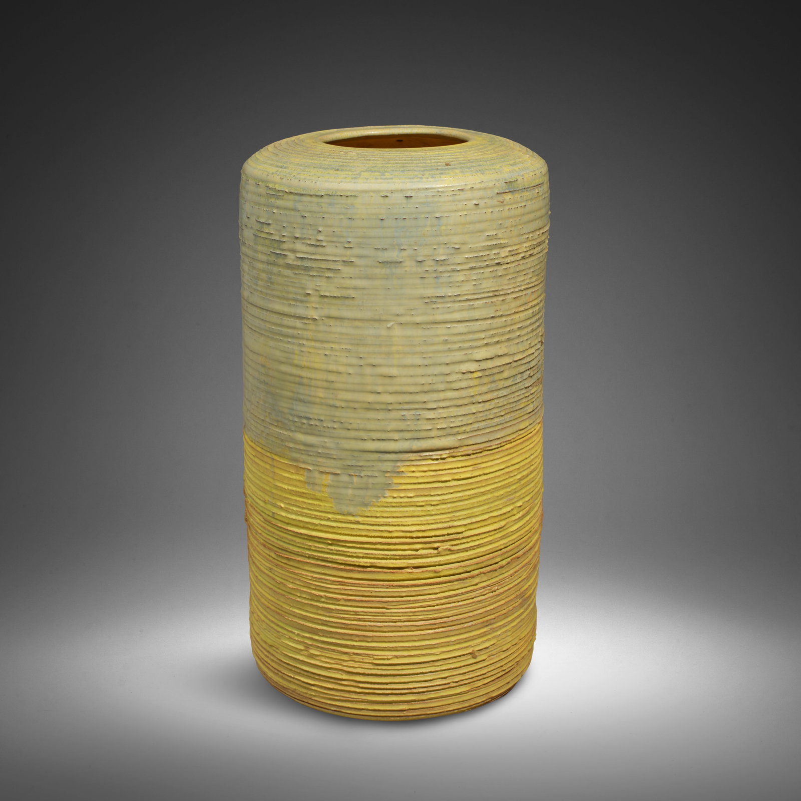 GERTRUD (1908-1971) AND OTTO NATZLER (1908-2007) Large Cylindrical Vase1938incised and glazed ea... (1 of 1)