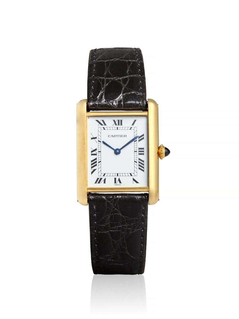 CARTIER. AN 18K GOLD MANUAL WIND WRISTWATCH Tank Louis, Ref: 78086, c. 1970s (1 of 3)