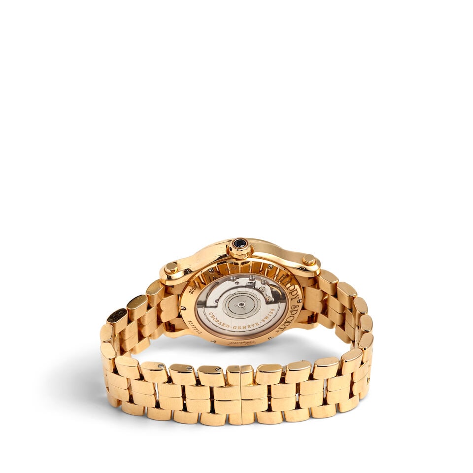 CHOPARD. AN 18K ROSE GOLD AUTOMATIC CALENDAR BRACELET WATCH WITH FLOATING DIAMONDS Happy Sports,... - 2