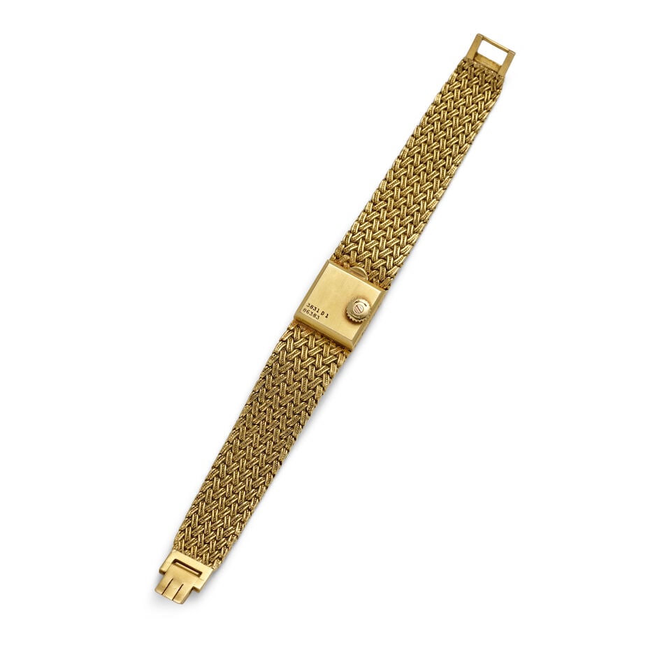 PIAGET. AN 18K GOLD BACKWIND BRACELET WATCHRef: 3813 D 1, c. 1970s - 4