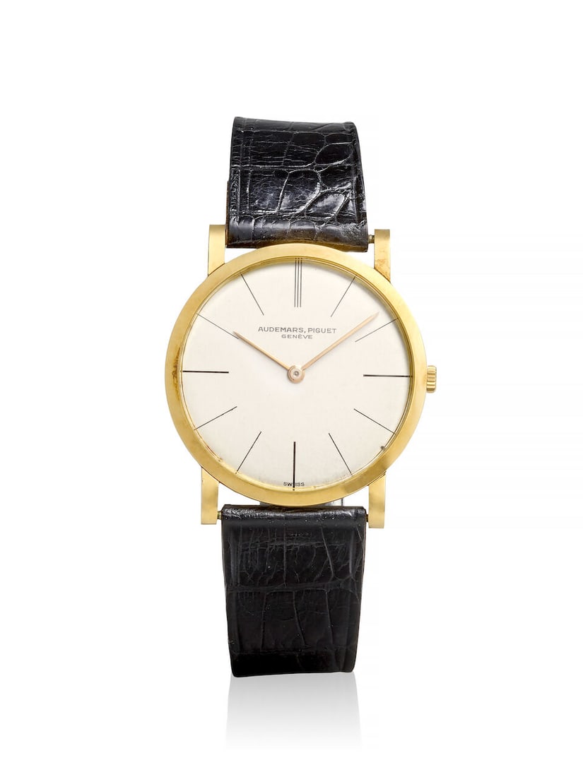 AUDEMARS PIGUET. AN ULTRA THIN 18K GOLD MANUAL WIND WRISTWATCHRef: 5043BA, c. 1960s (1 of 3)