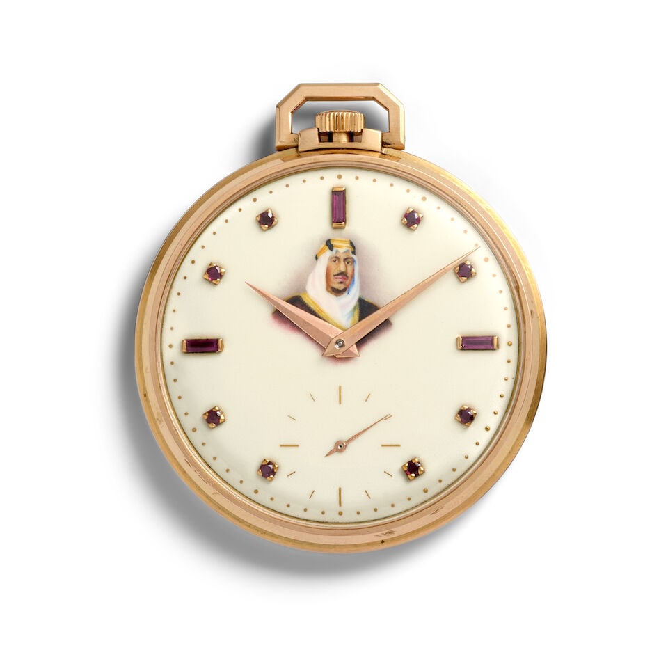 PATEK PHILIPPE. A RARE 18K ROSE GOLD AND RUBY SET KEYLESS WIND OPEN FACE WATCH MADE IN HOMAGE OF... - 2