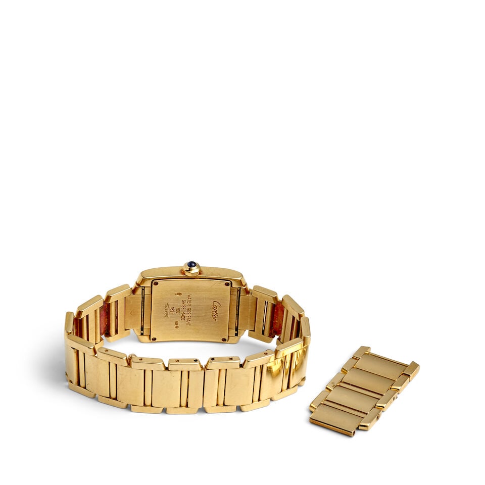 CARTIER. AN 18K GOLD QUARTZ BRACELET WATCH Tank Française, Ref: 1821, c. 1998 - 2