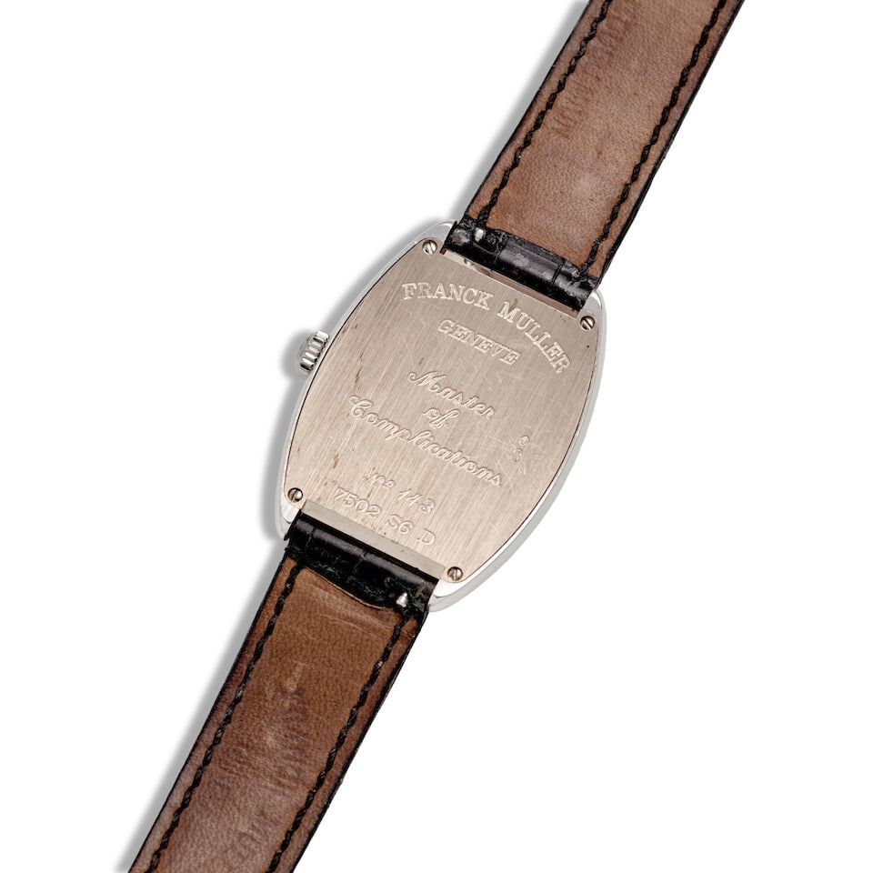 FRANCK MULLER. AN 18K WHITE GOLD AND DIAMOND SET MANUAL WIND WRISTWATCH Cintrée Curvex , Re... - 2
