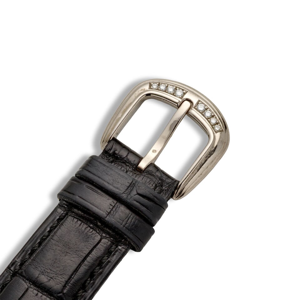 FRANCK MULLER. AN 18K WHITE GOLD AND DIAMOND SET MANUAL WIND WRISTWATCH Cintrée Curvex , Re... - 3