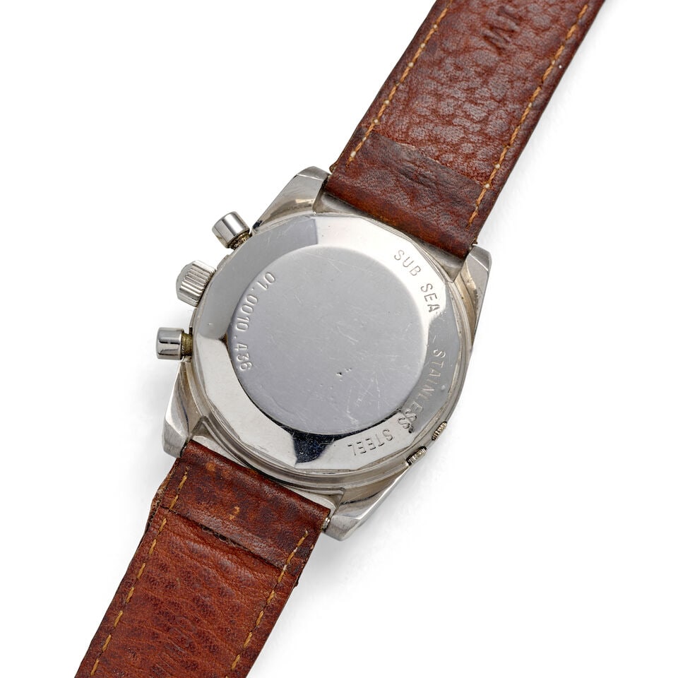 MOVADO. A STAINLESS STEEL AUTOMATIC TRIPLE CALENDAR CHRONOGRAPH WRISTWATCH WITH MOON PHASES Astr... - 2