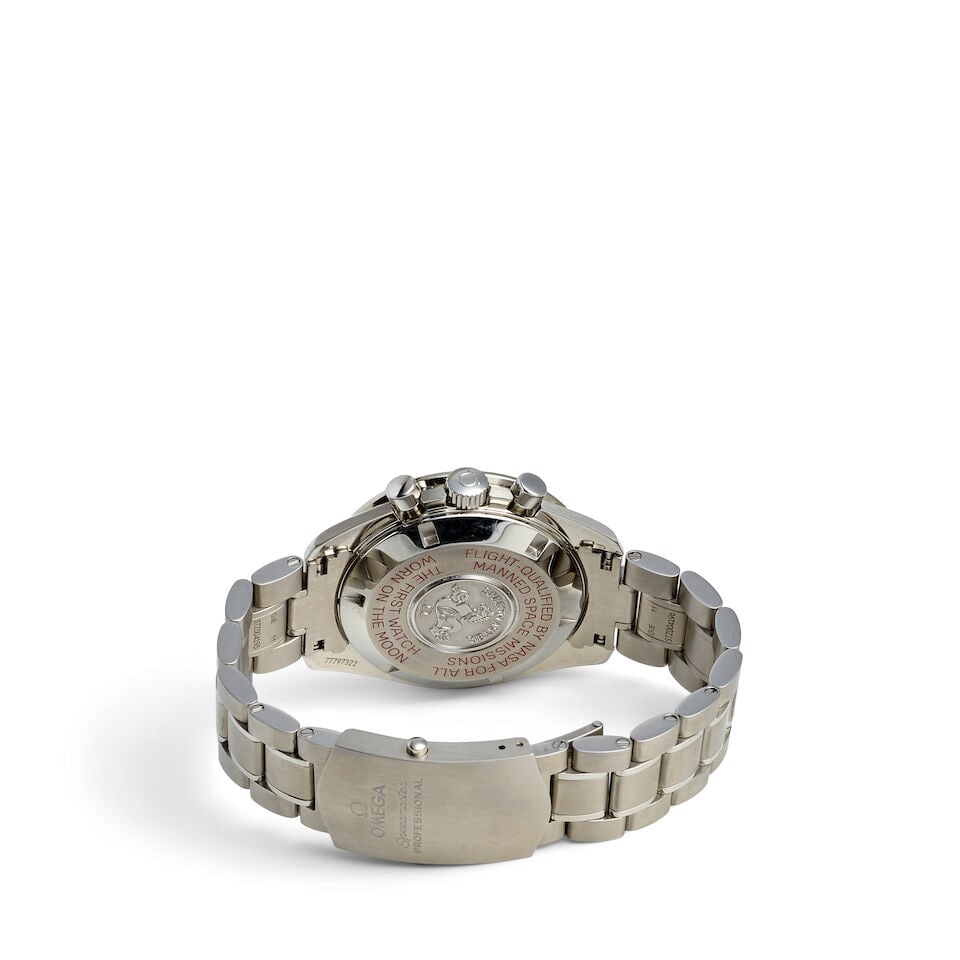 OMEGA. A LIMITED EDITION STEEL MANUAL WIND CHRONOGRAPH BRACELET WATCH Speedmaster 'Tintin', Ref:... - 3