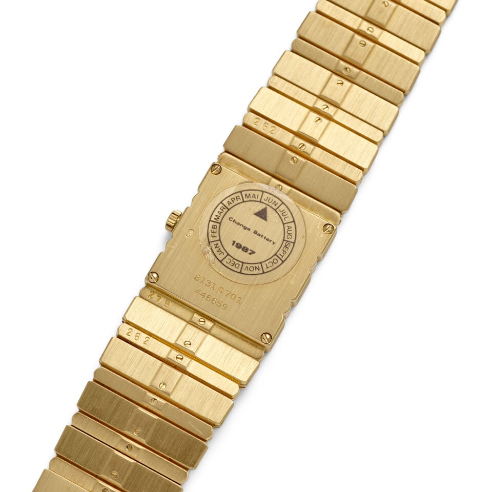 PIAGET. AN 18K GOLD QUARTZ BRACELET WATCH Polo, Ref: 8131 C701, c. 1980s - 2