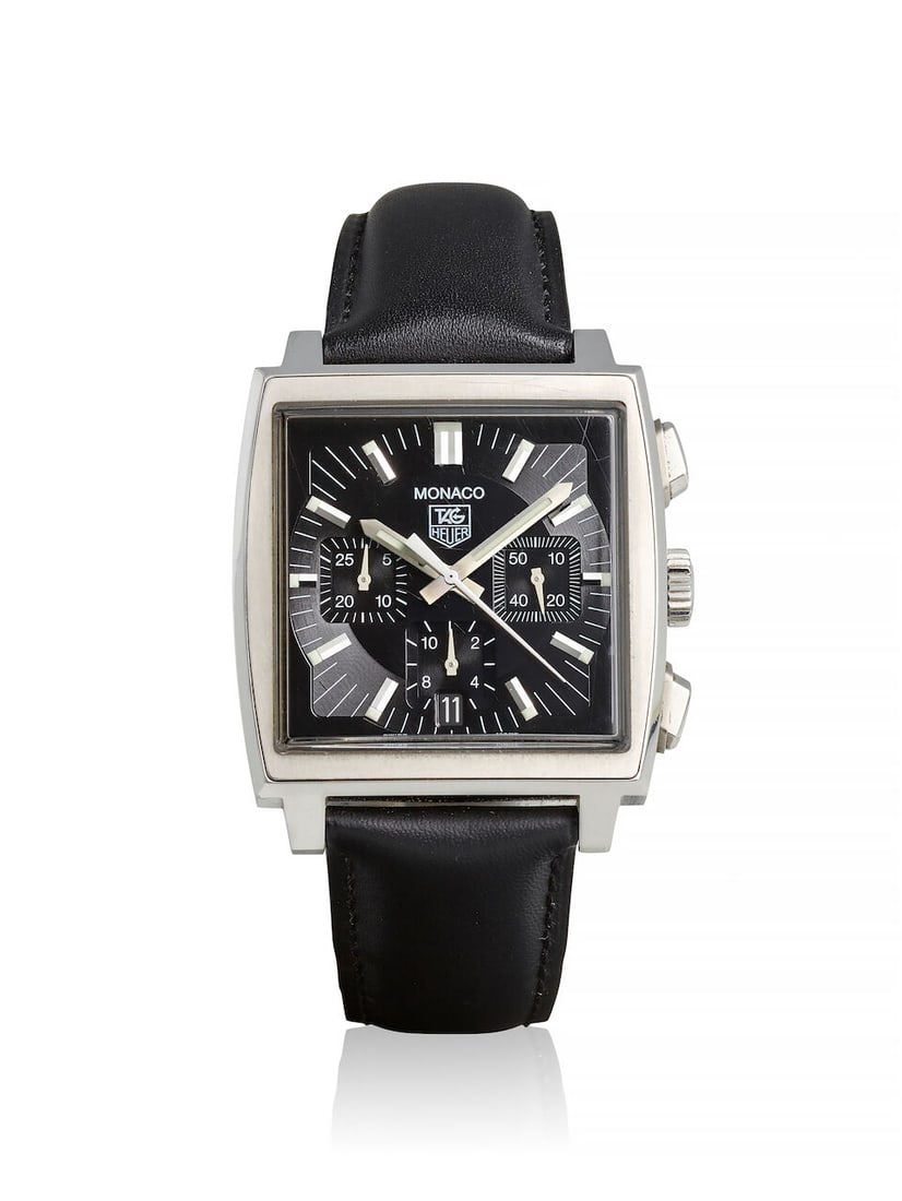 [NO RESERVE] TAG HEUER. A STAINLESS STEEL AUTOMATIC CHRONOGRAPH WRISTWATCH Monaco , Ref: CW2111.... (1 of 3)