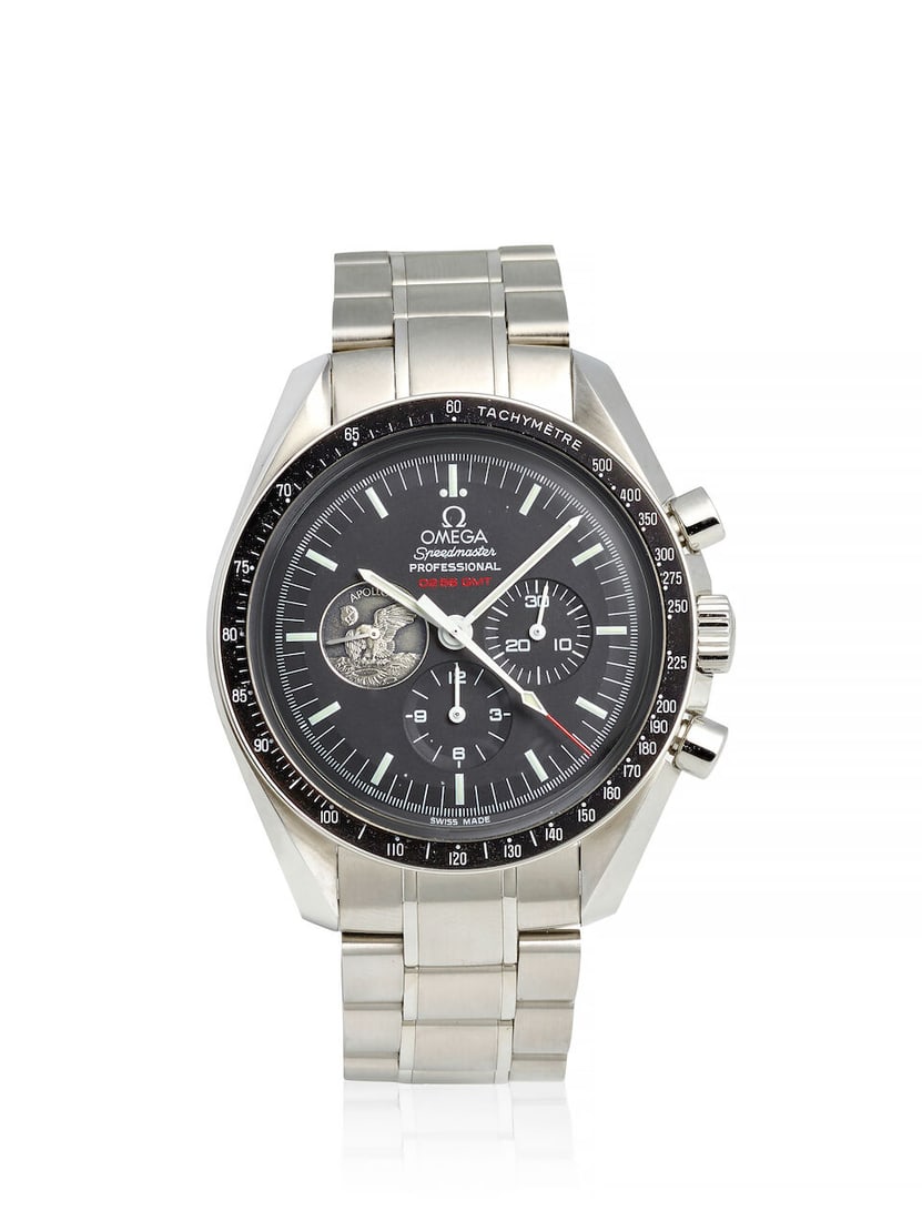 OMEGA. A LIMITED EDITION STAINLESS STEEL MANUAL WIND CHRONOGRAPH BRACELET WATCH Speedmaster 40th... - 2