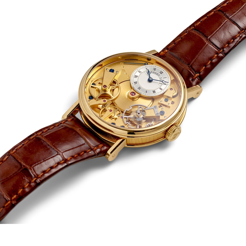 BREGUET. AN 18K GOLD MANUAL WIND SEMI-SKELETONIZED WRISTWATCH WITH POWER RESERVE INDICATION La T... - 3