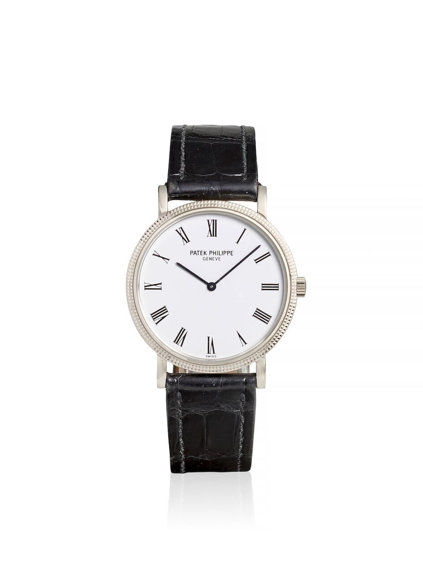 PATEK PHILIPPE. AN 18K WHITE GOLD MANUAL WIND WRISTWATCH Calatrava, Ref: 5120G-001, Purchased 27... (1 of 3)
