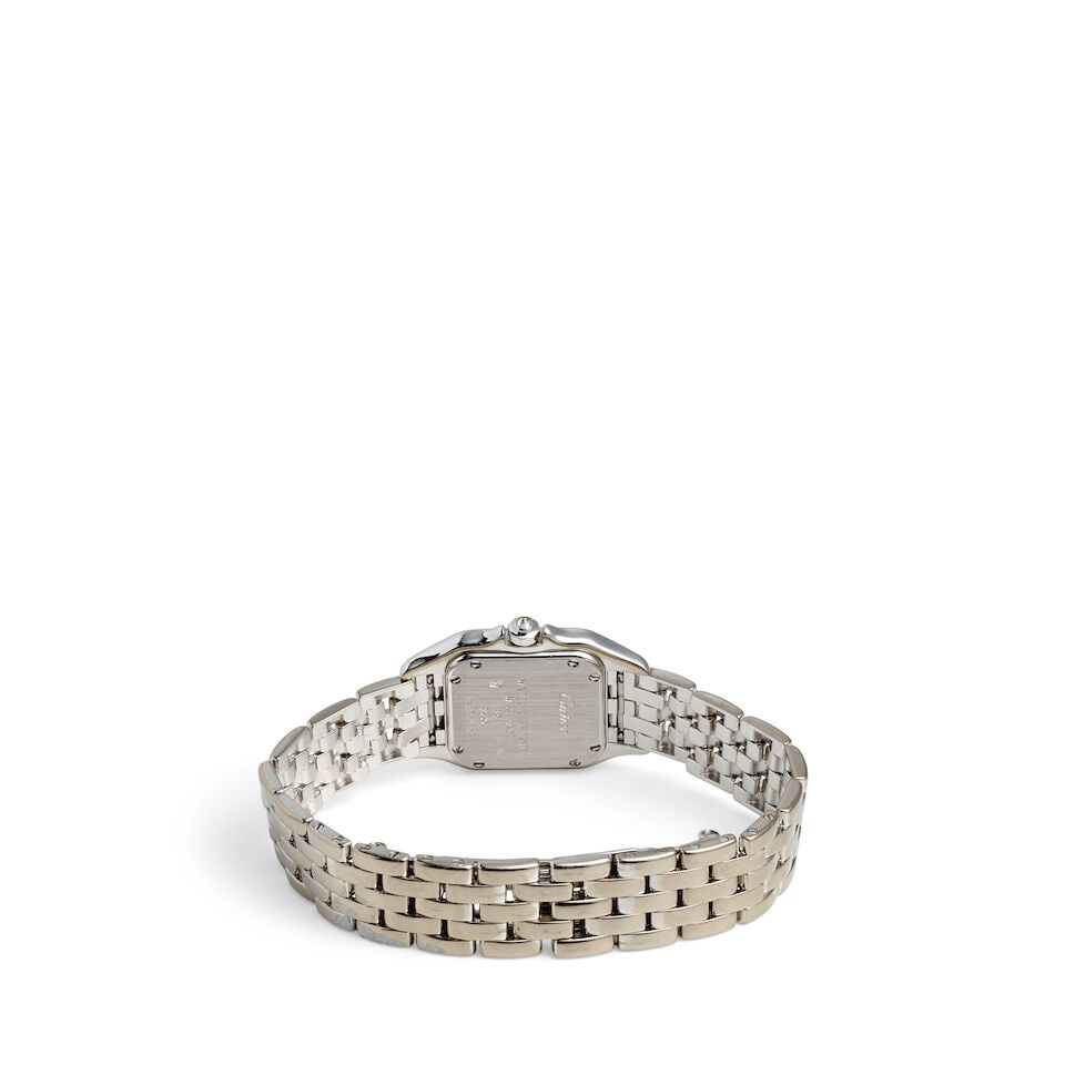 CARTIER. AN 18K WHITE GOLD AND DIAMOND SET QUARTZ BRACELET WATCH Panthère, Ref: 1660, c. 2... - 2