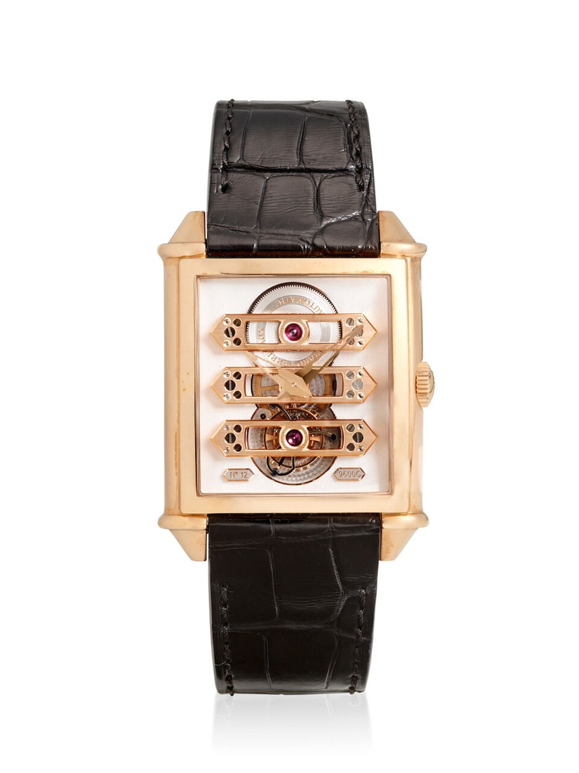 GIRARD-PERREGAUX. A FINE 18K ROSE GOLD AUTOMATIC SKELETONIZED TOURBILLON WRISTWATCH Vintage 1945... (1 of 6)